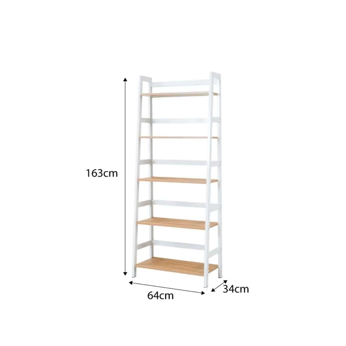 Porto Five Shelves - White Mocka