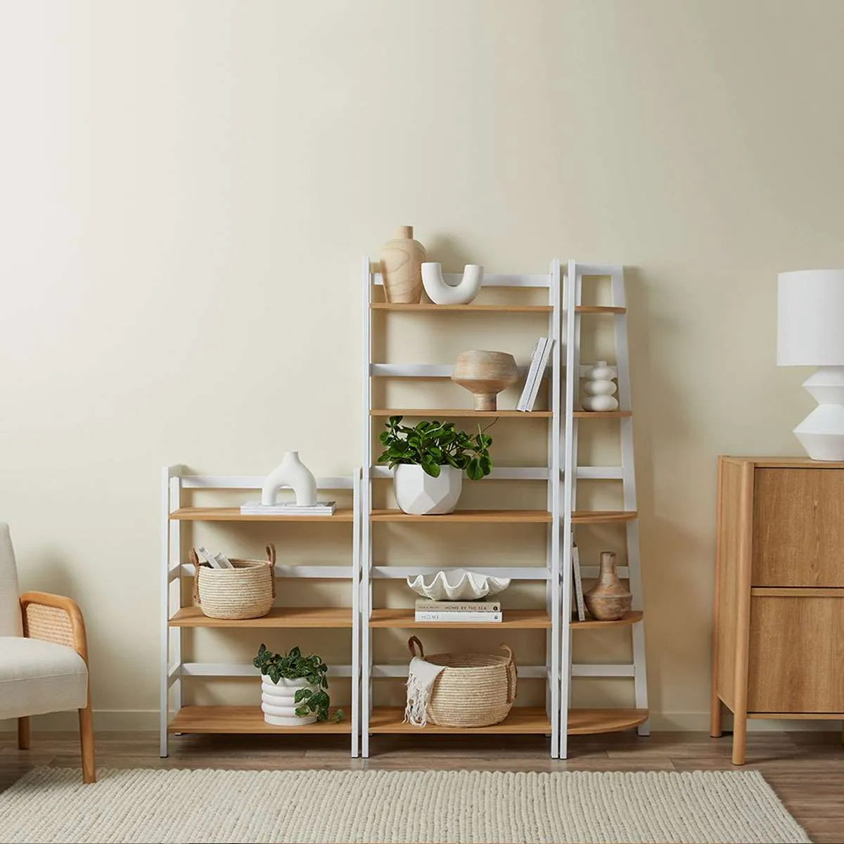 Porto Five Shelves - White Mocka