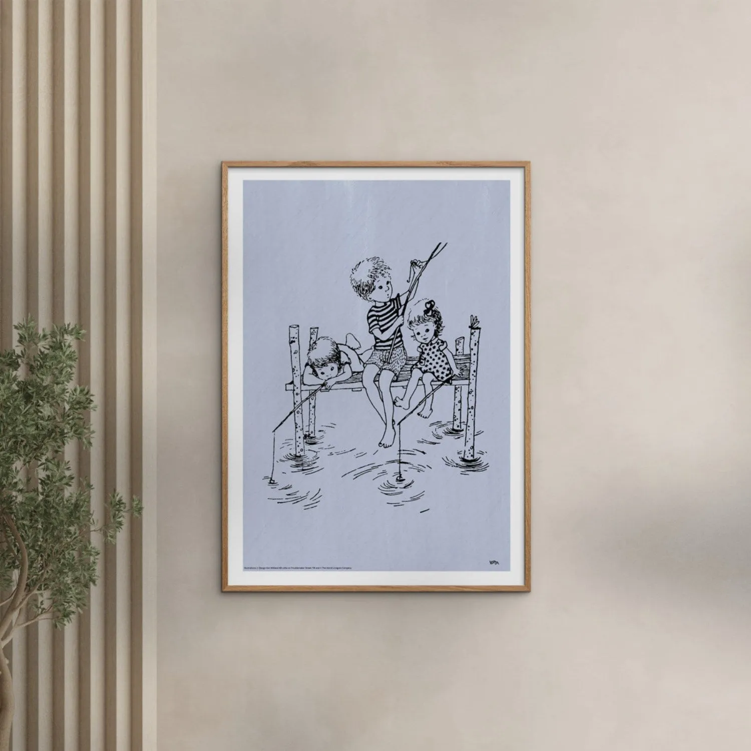 Poster & Frame Astrid Lindgren - Fishing Rod - Lotta