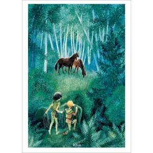 Poster & Frame Astrid Lindgren - Horses In The Woods - Ronja The Robbers Daughter