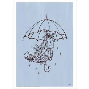 Poster & Frame Astrid Lindgren - Umbrella - Karlsson On The Roof