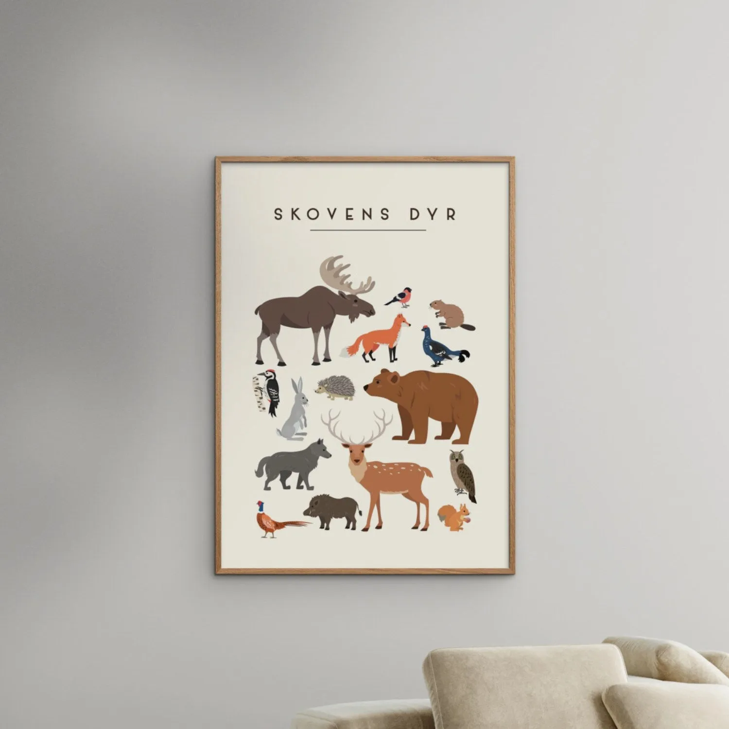 Poster & Frame Citatplakat - Skovens Dyr – Børneplakat