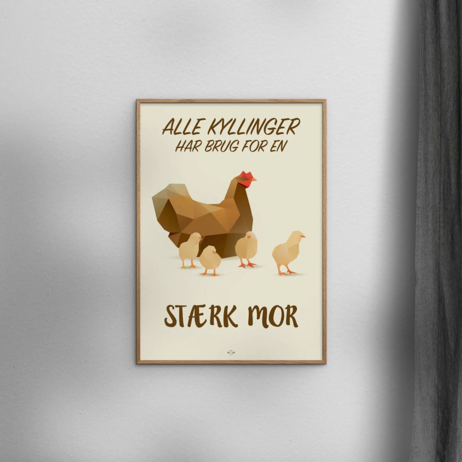 Poster & Frame Citatplakat - Stærk Mor
