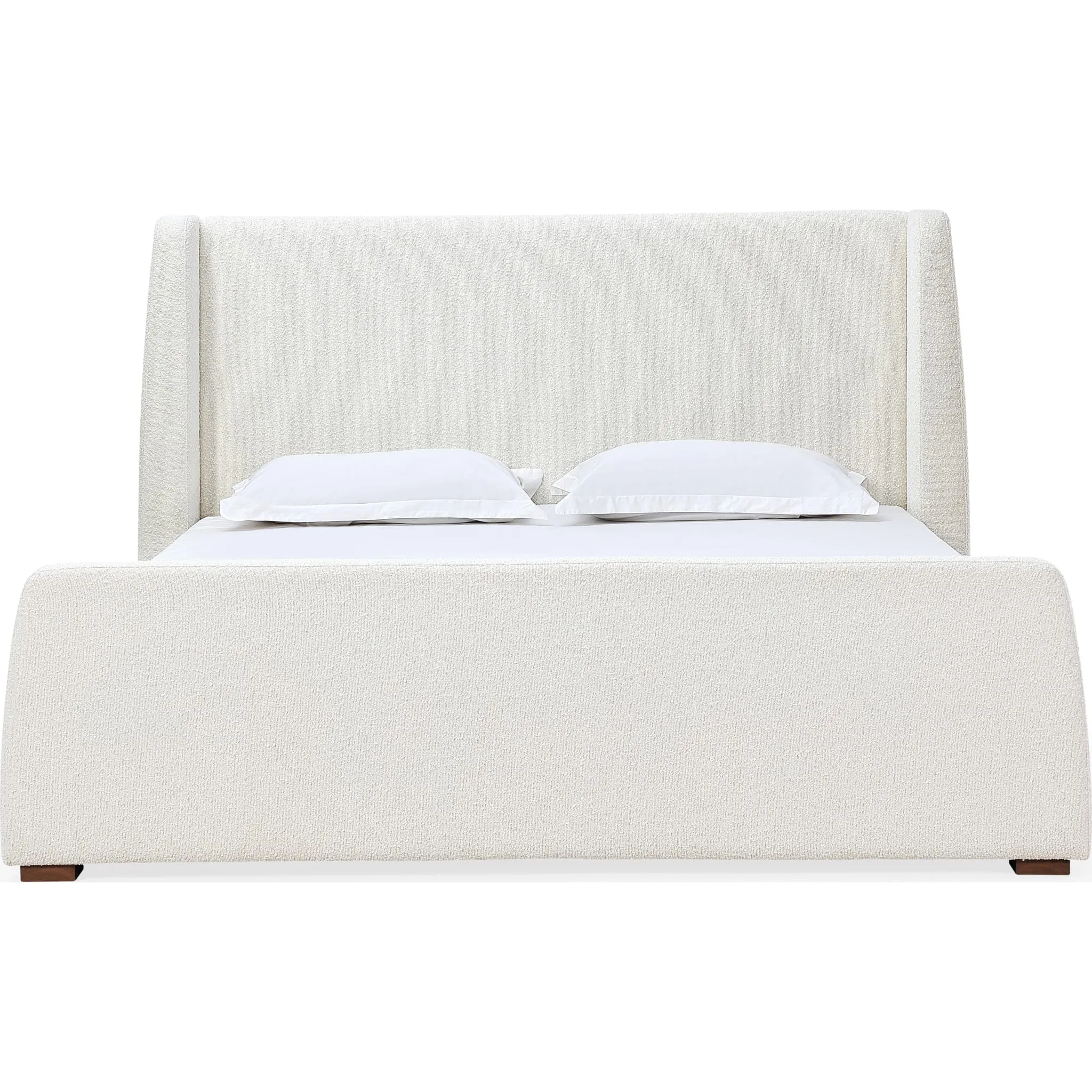 Presley Upholstered Wingback Platform Bed in Cottage Cheese Boucle Modus