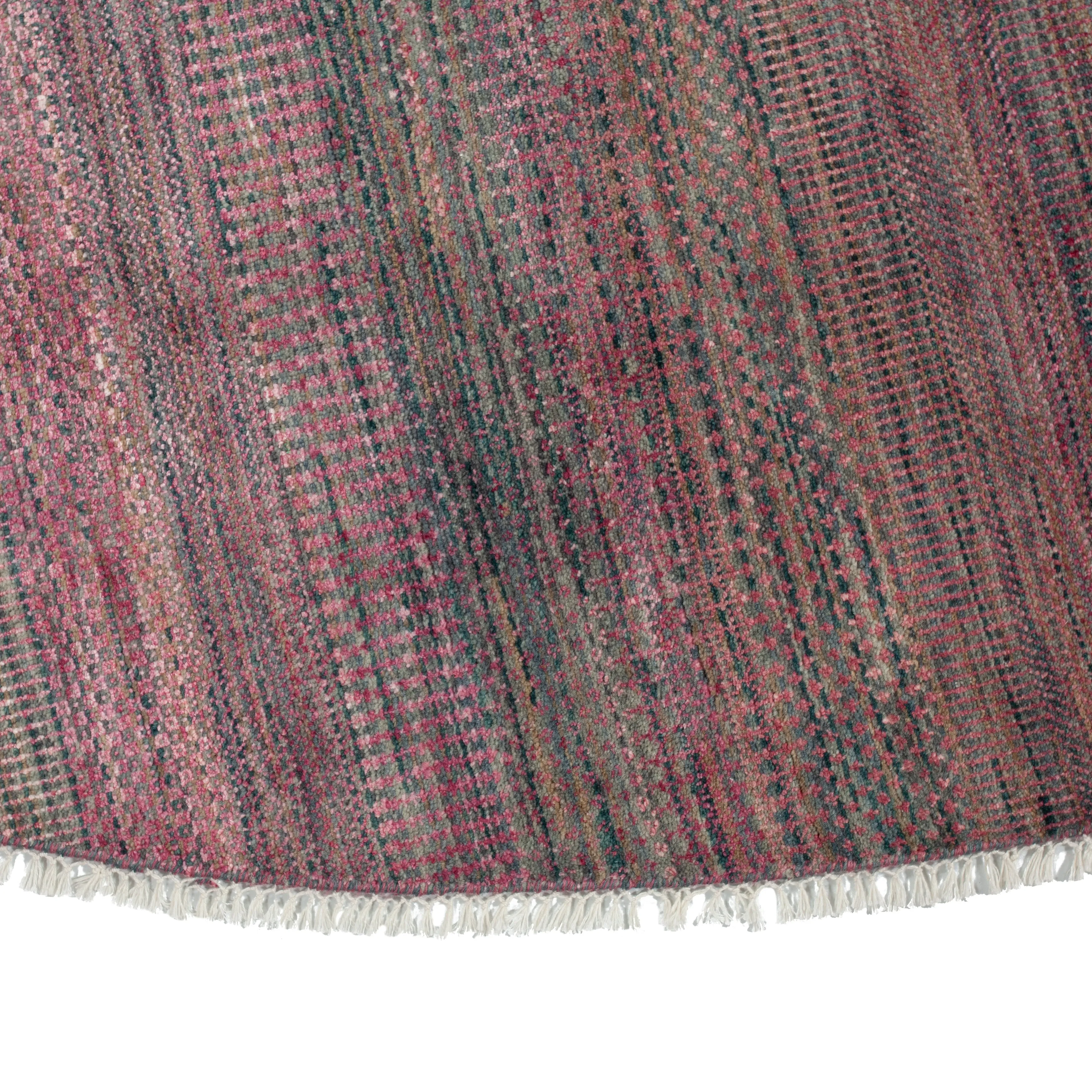 Purple Modern Wool Blend Rug - 10'3" Round