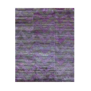 Purple Nu Vibrant Modern Tibetan Silk Rug - 7'11" x 10'