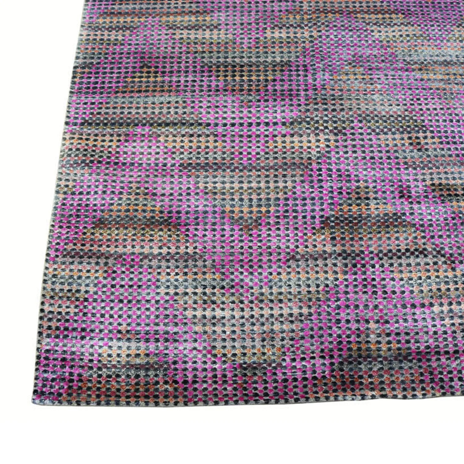 Purple Nu Vibrant Modern Tibetan Silk Rug - 7'11" x 10'