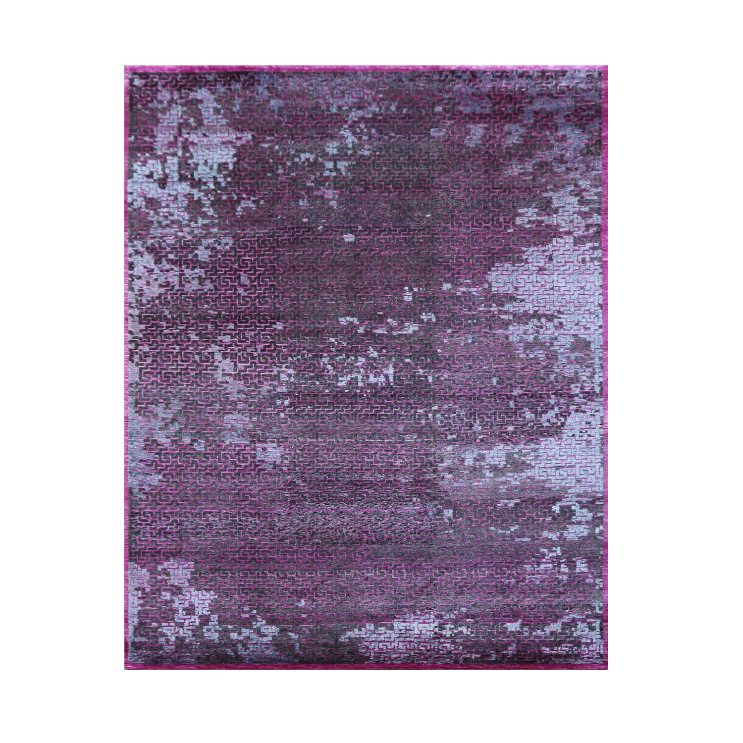 Purple Nu Vibrant Modern Tibetan Silk Rug - 8' x 10'
