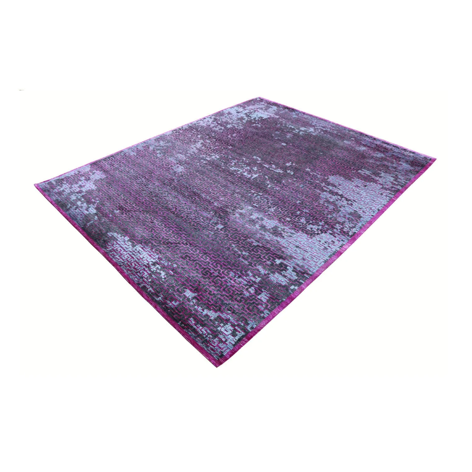 Purple Nu Vibrant Modern Tibetan Silk Rug - 8' x 10'