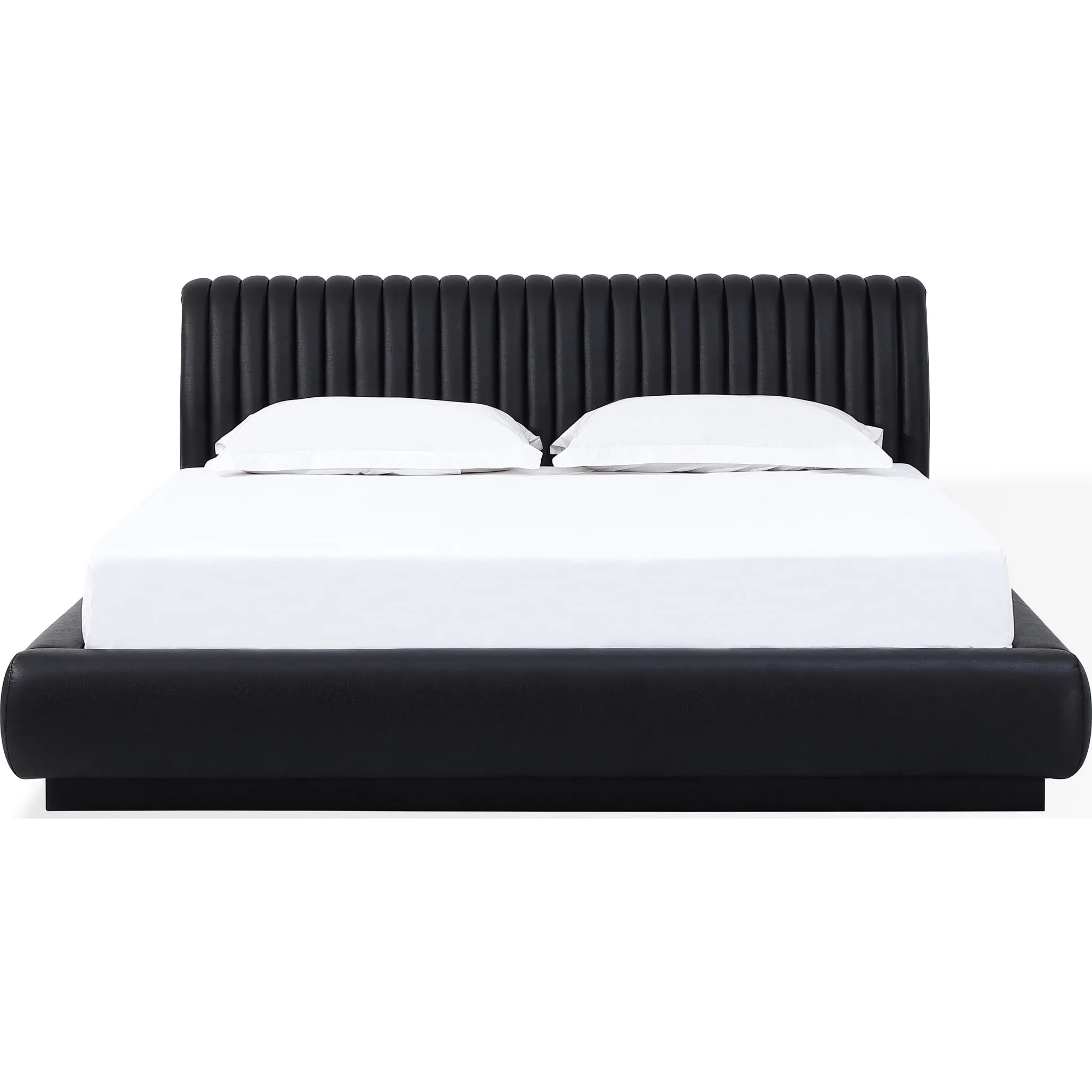 Ranua Channeled Upholstered Bed in Bombay Cat Modus