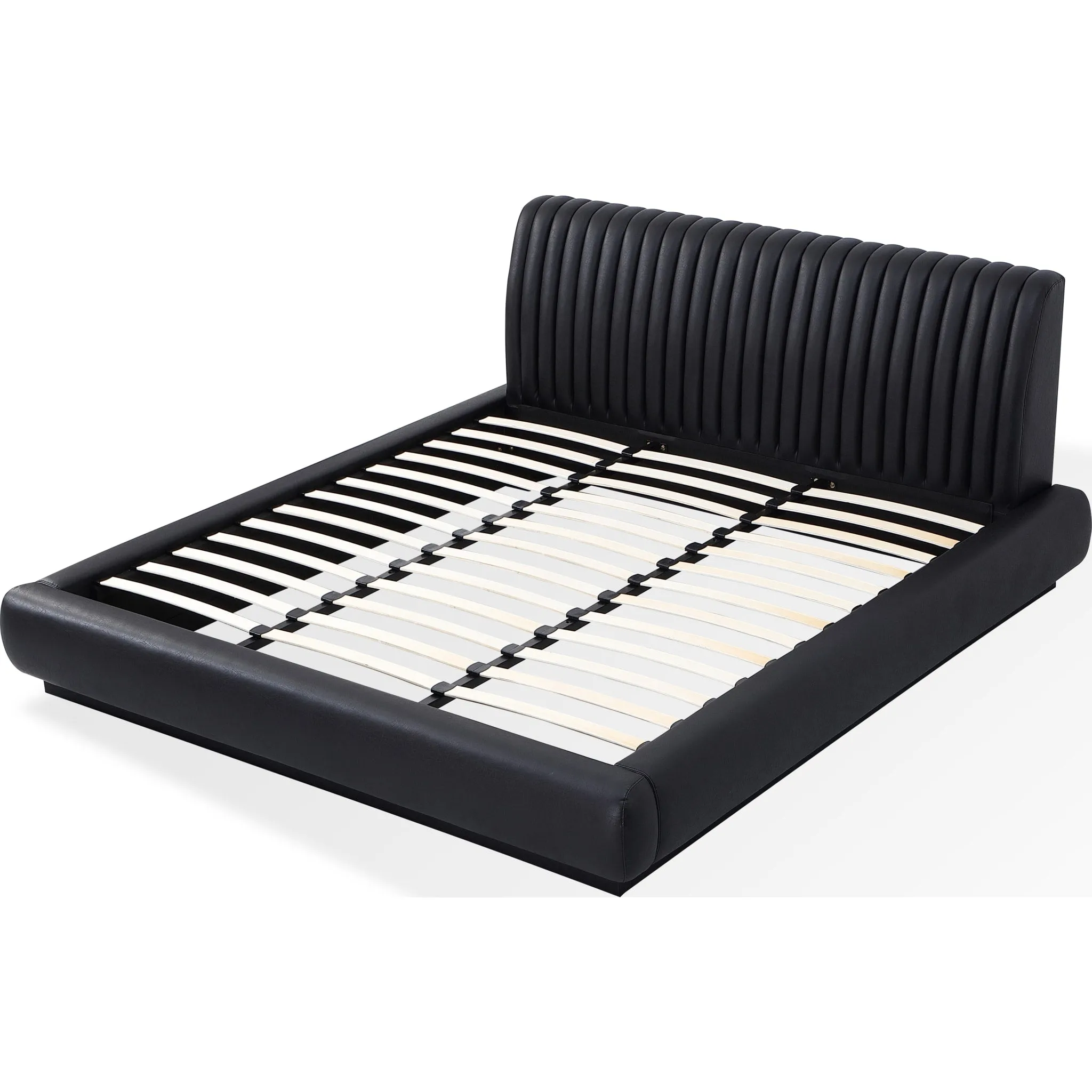 Ranua Channeled Upholstered Bed in Bombay Cat Modus