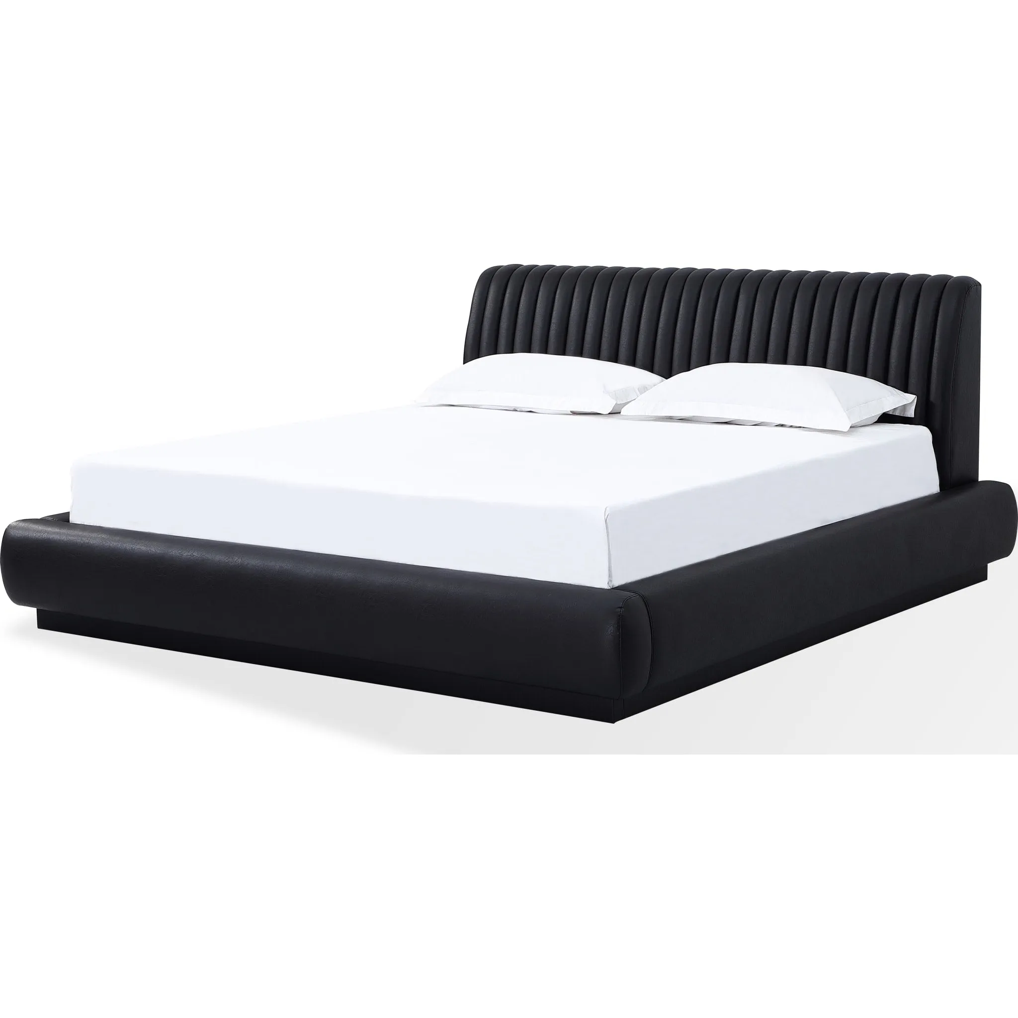 Ranua Channeled Upholstered Bed in Bombay Cat Modus