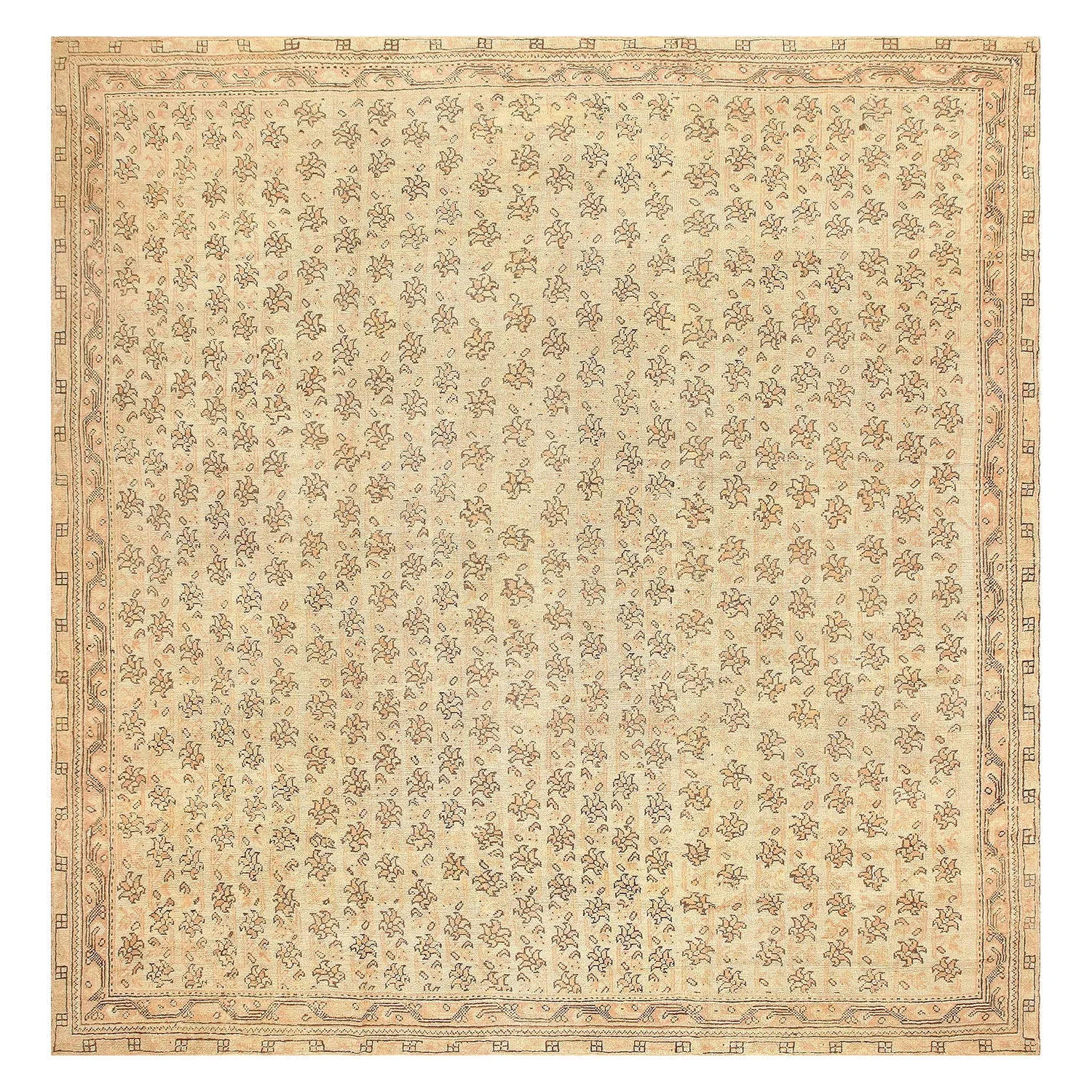 Red Antique Turkish Oushak Rug - 14'3" x 14'8"