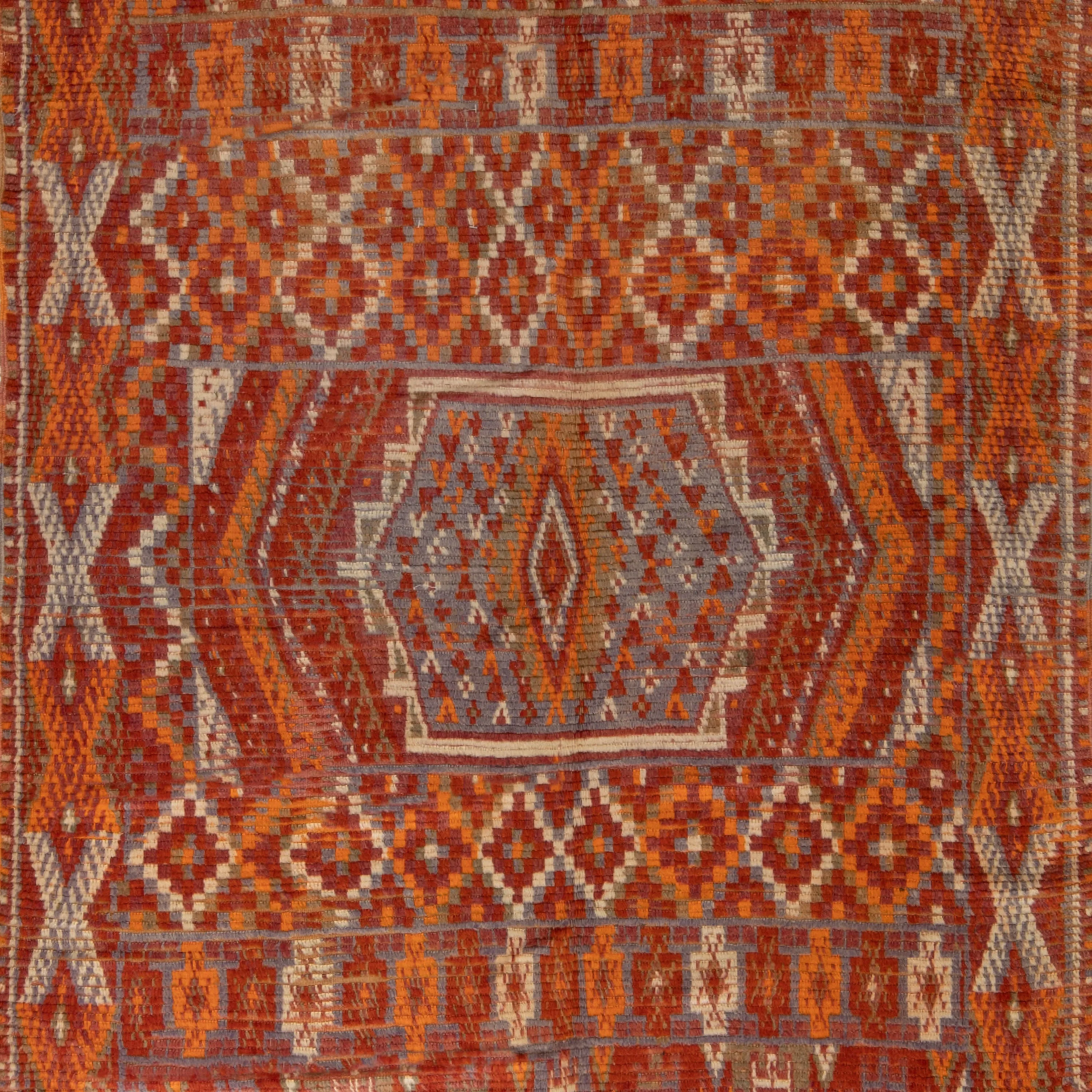Red Moroccan Wool Runner - 4'9" x 10'