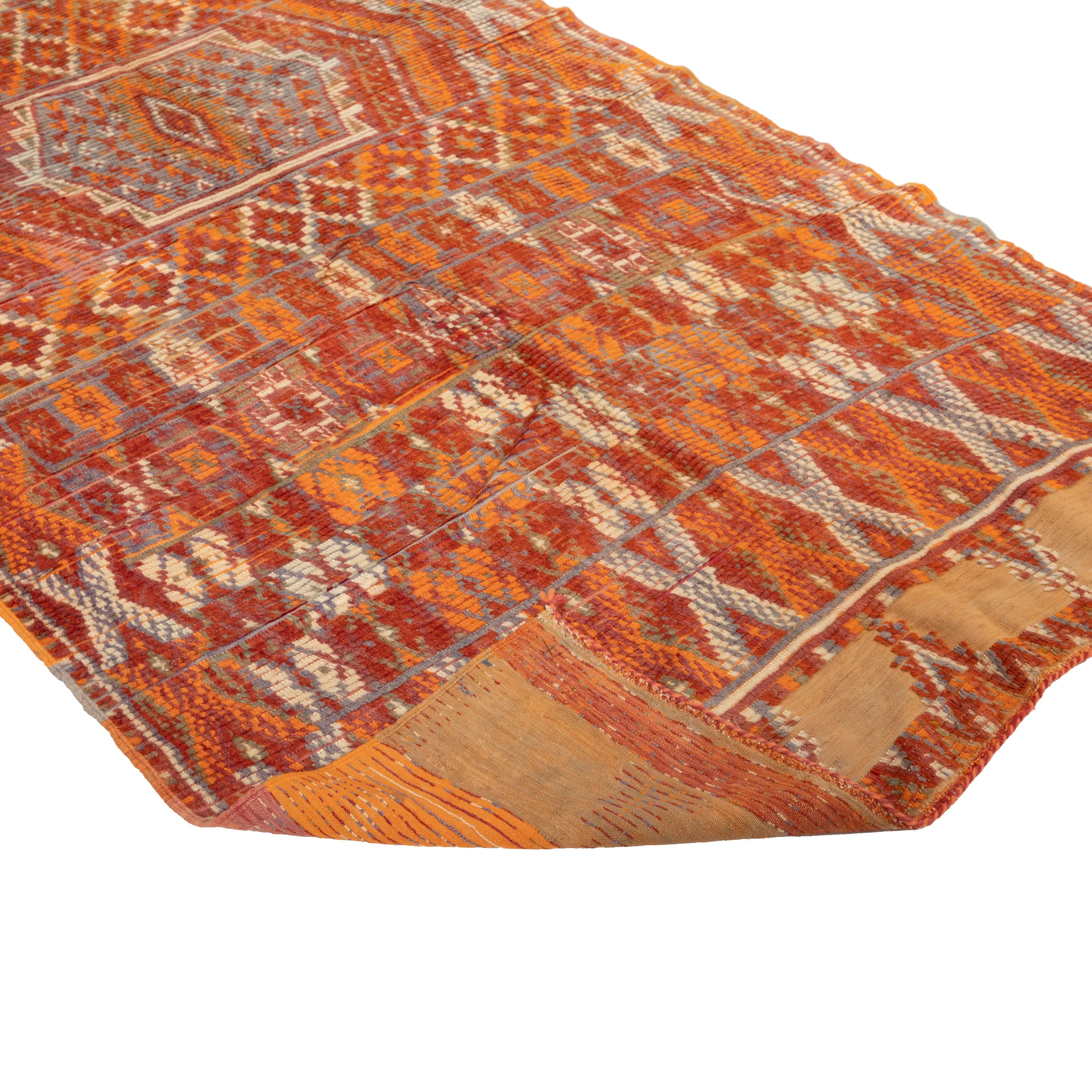 Red Moroccan Wool Runner - 4'9" x 10'