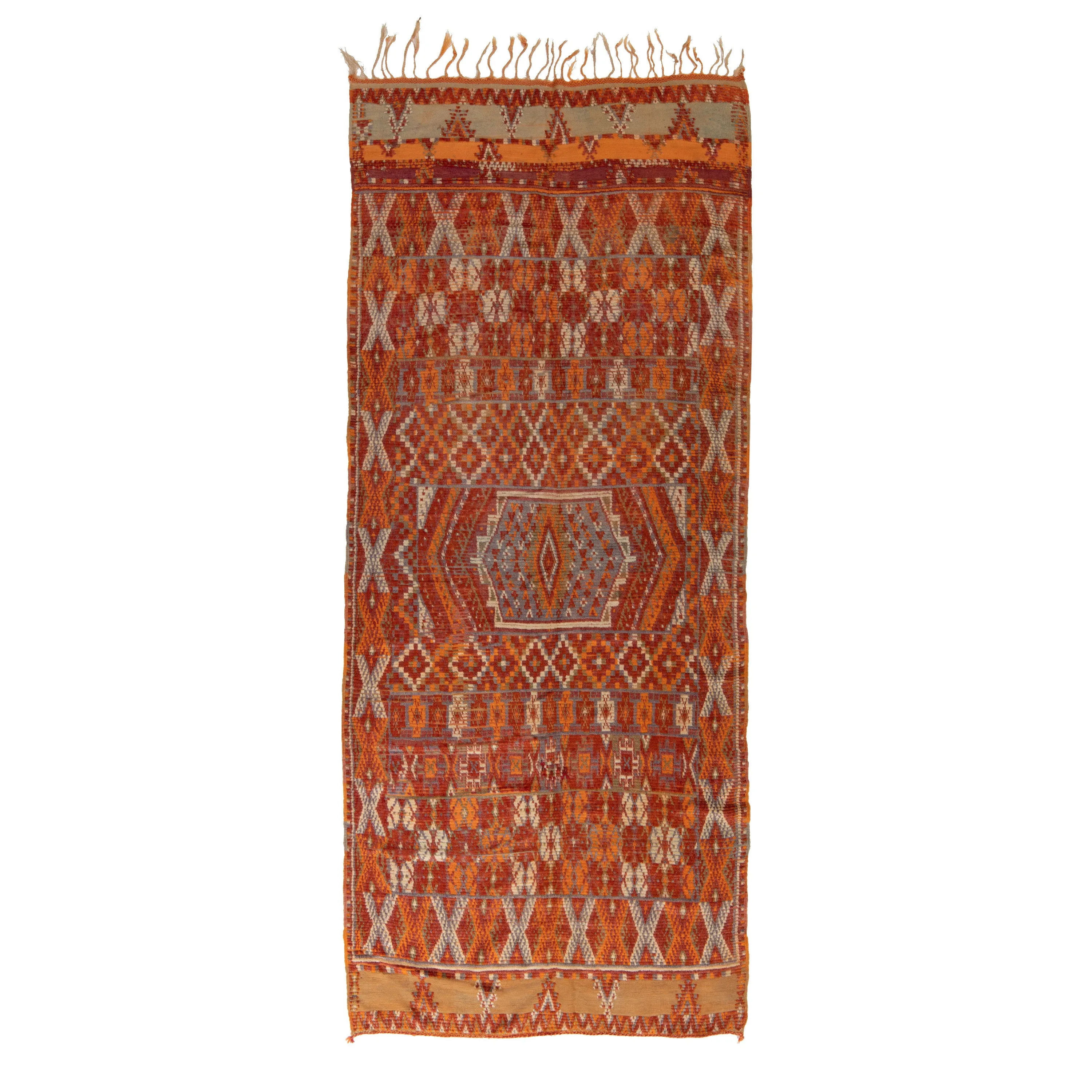 Red Moroccan Wool Runner - 4'9" x 10'