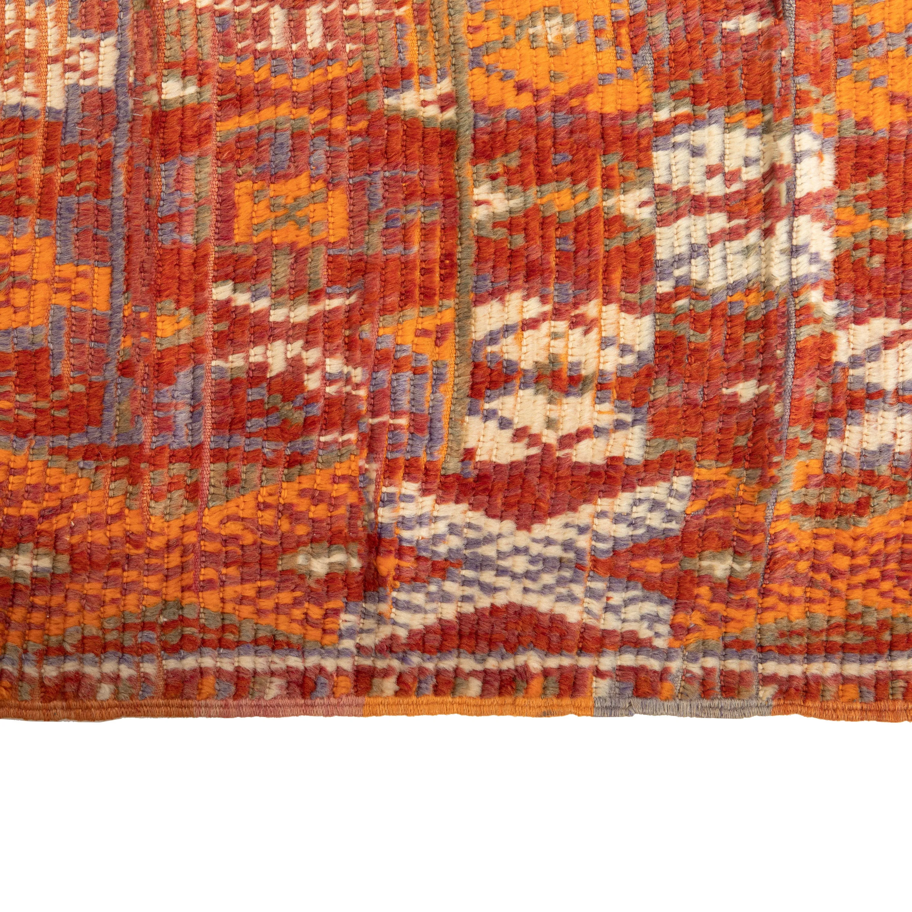 Red Moroccan Wool Runner - 4'9" x 10'