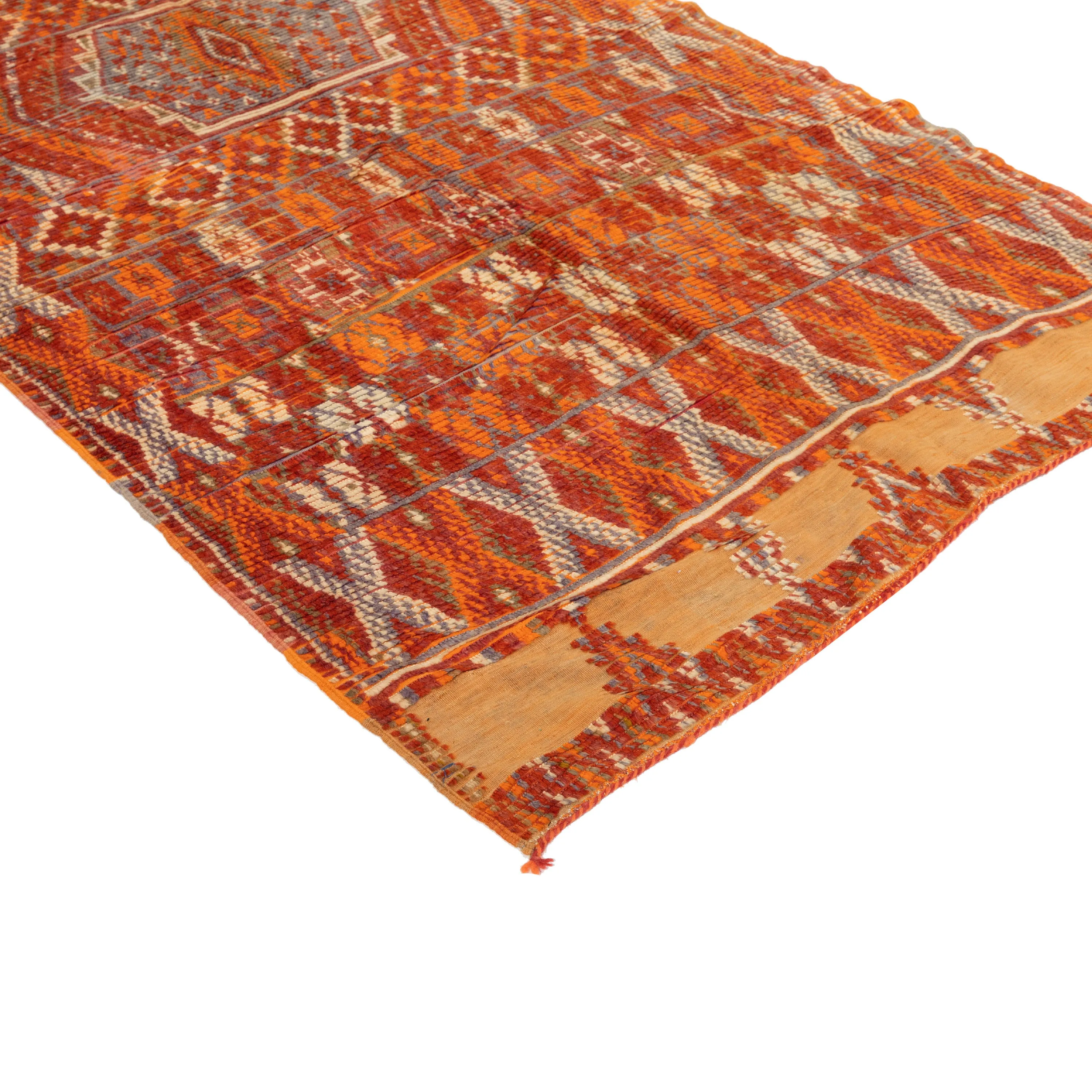 Red Moroccan Wool Runner - 4'9" x 10'