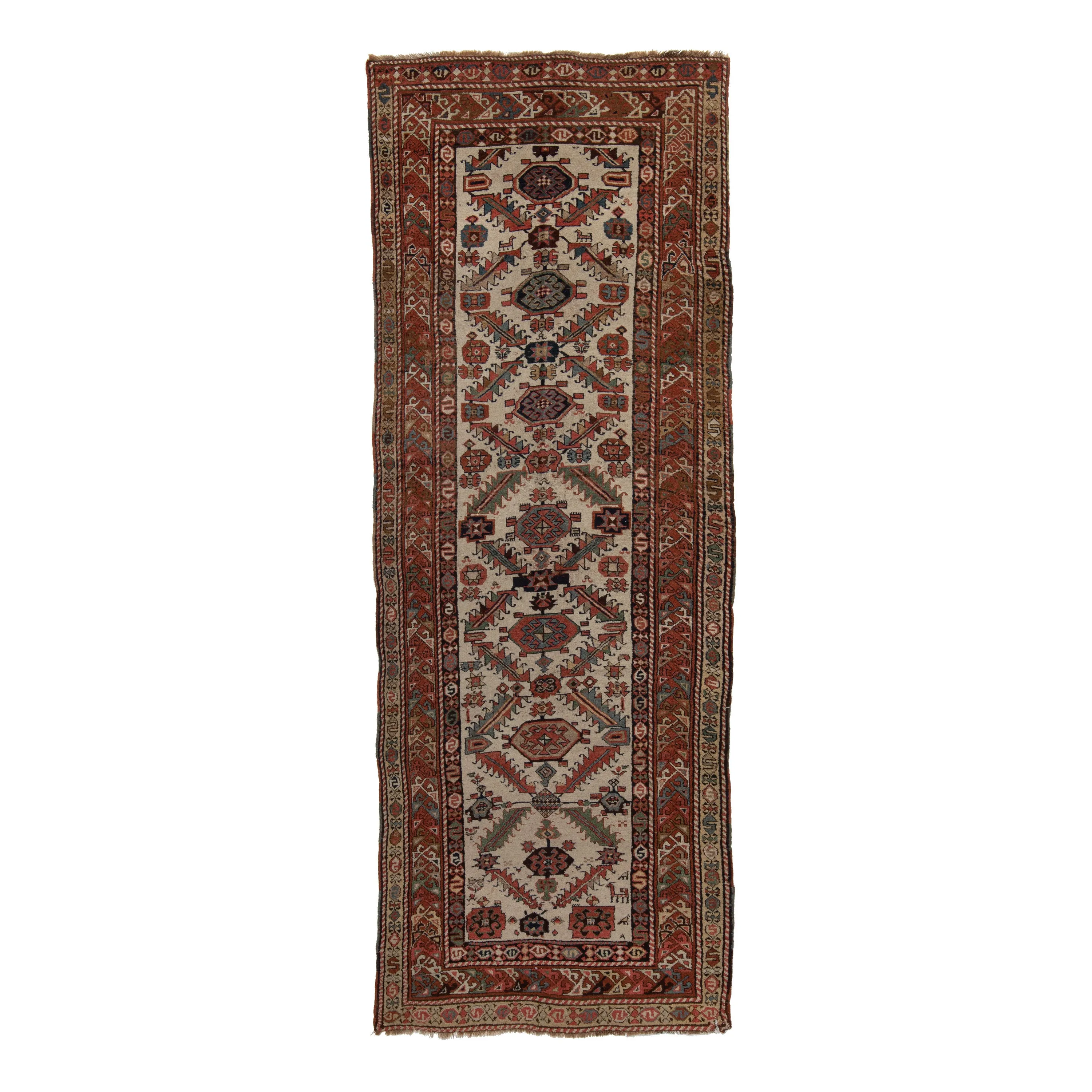 Red Traditional Wool Persian Runner - 3'10" x 11'8"