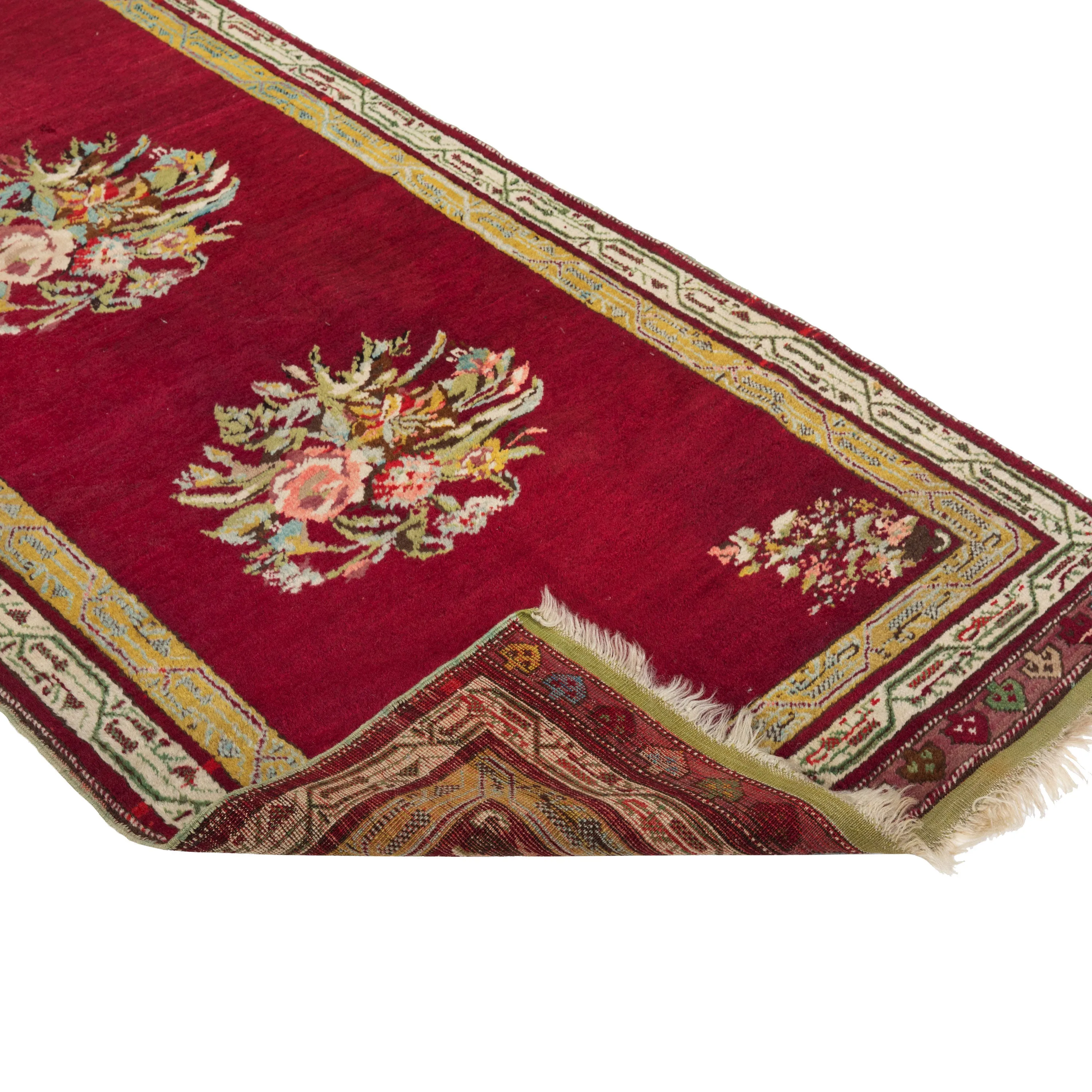 Red Traditional Wool Persian Runner - 3'5" x 14'1"