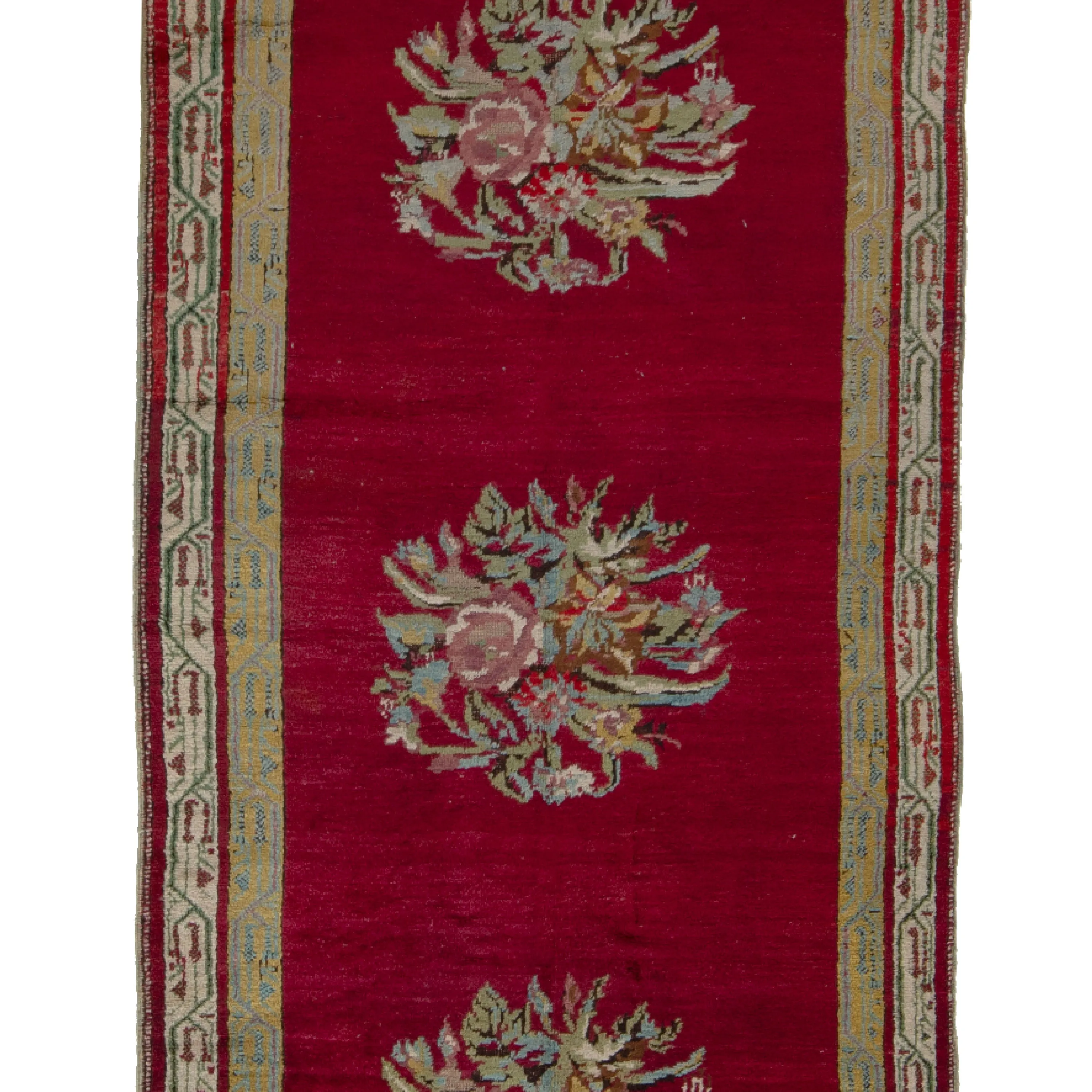 Red Traditional Wool Persian Runner - 3'5" x 14'1"