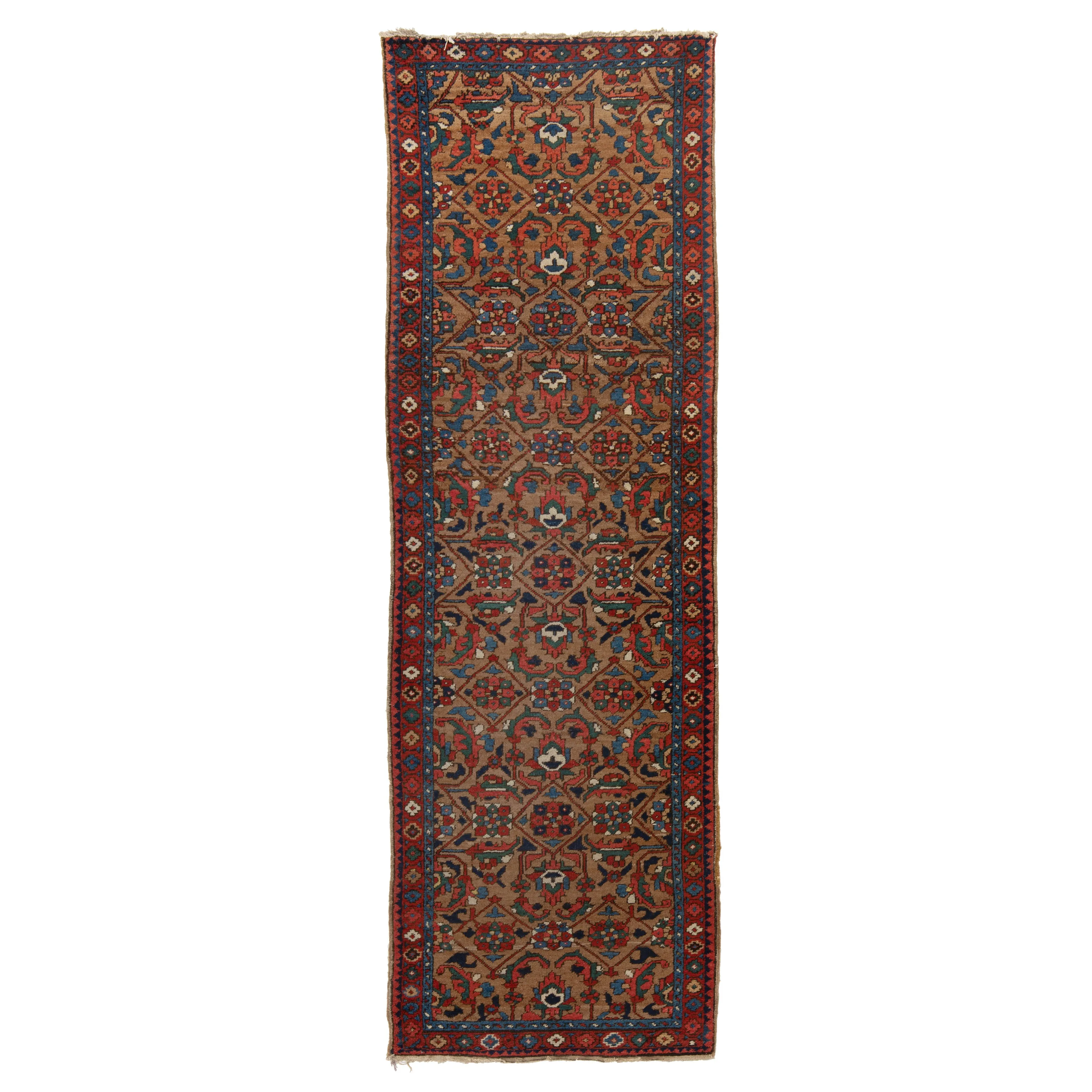 Red Traditional Wool Runner - 3'1" x 10'2"