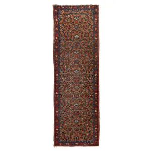 Red Traditional Wool Runner - 3'1" x 10'2"