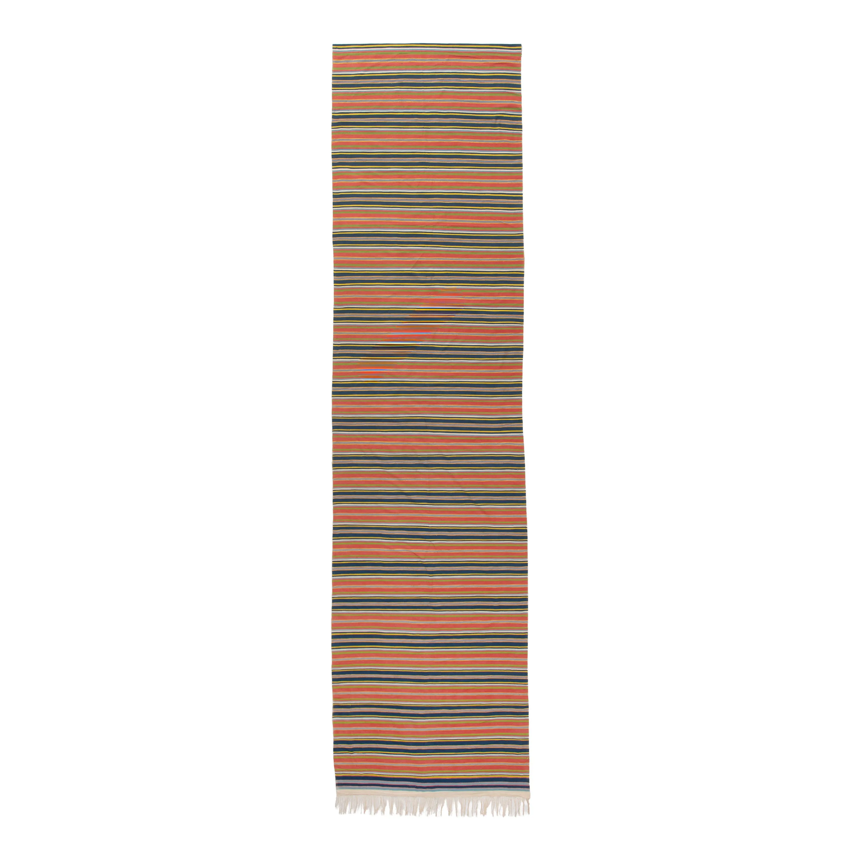Red Vintage cotton Runner - 4'4" x 17'2"