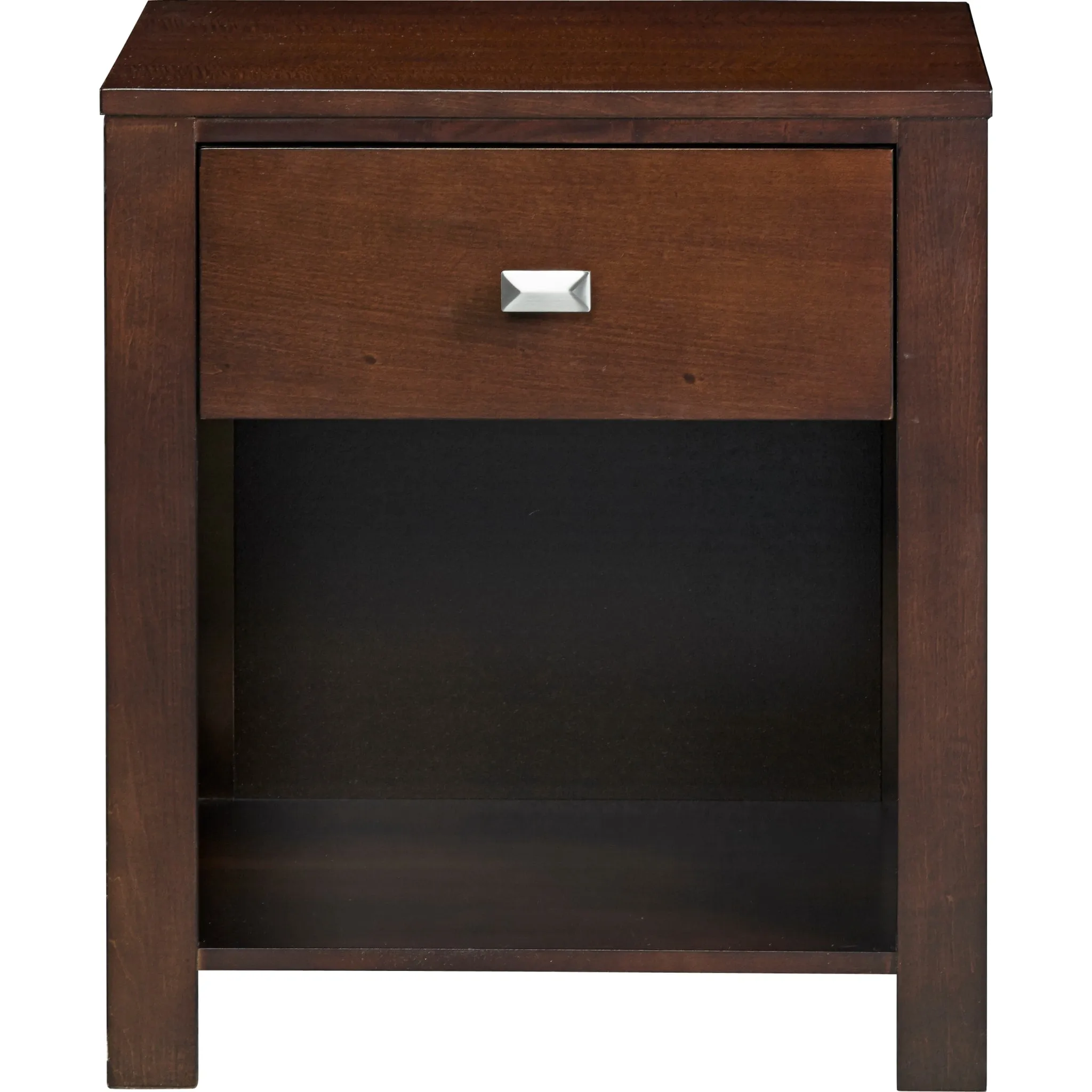 Riva One Drawer Nightstand in Chocolate Brown Modus