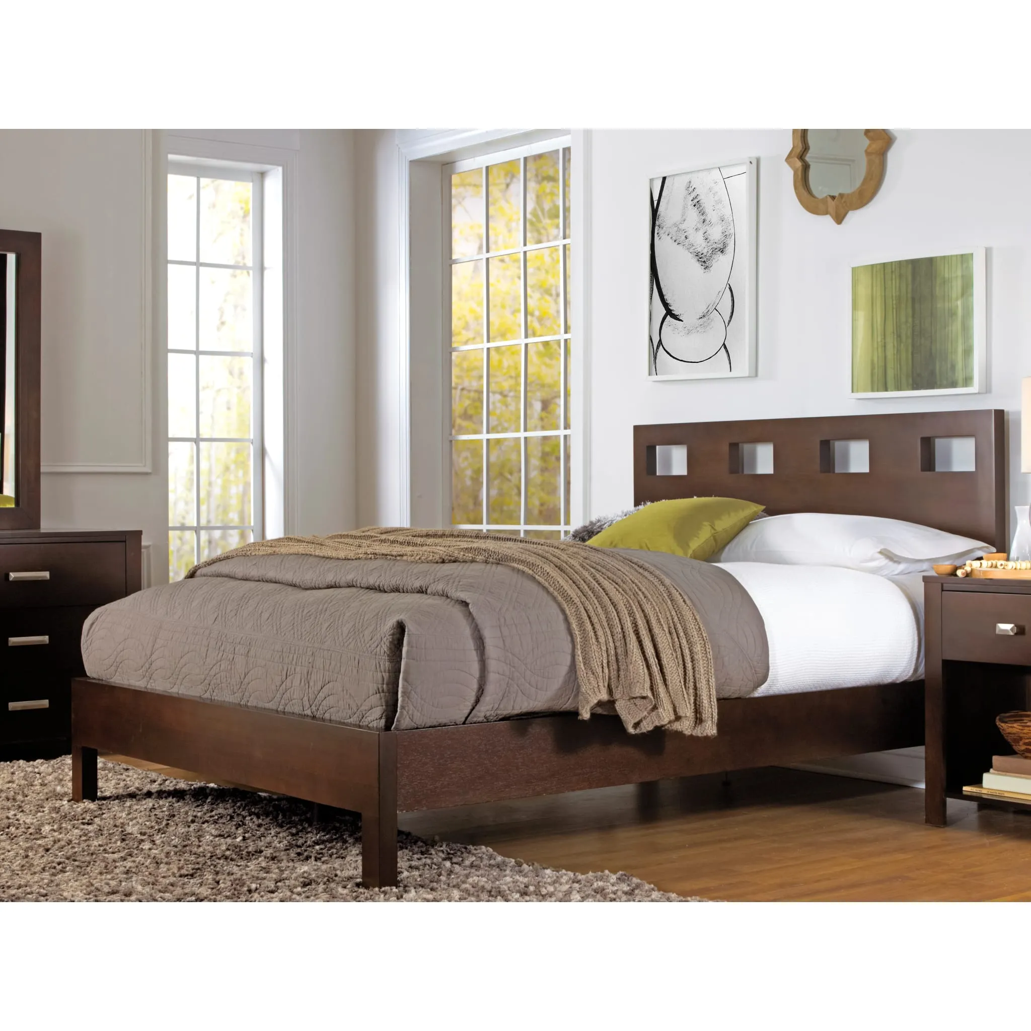 Riva Wood Bed in Chocolate Brown Modus