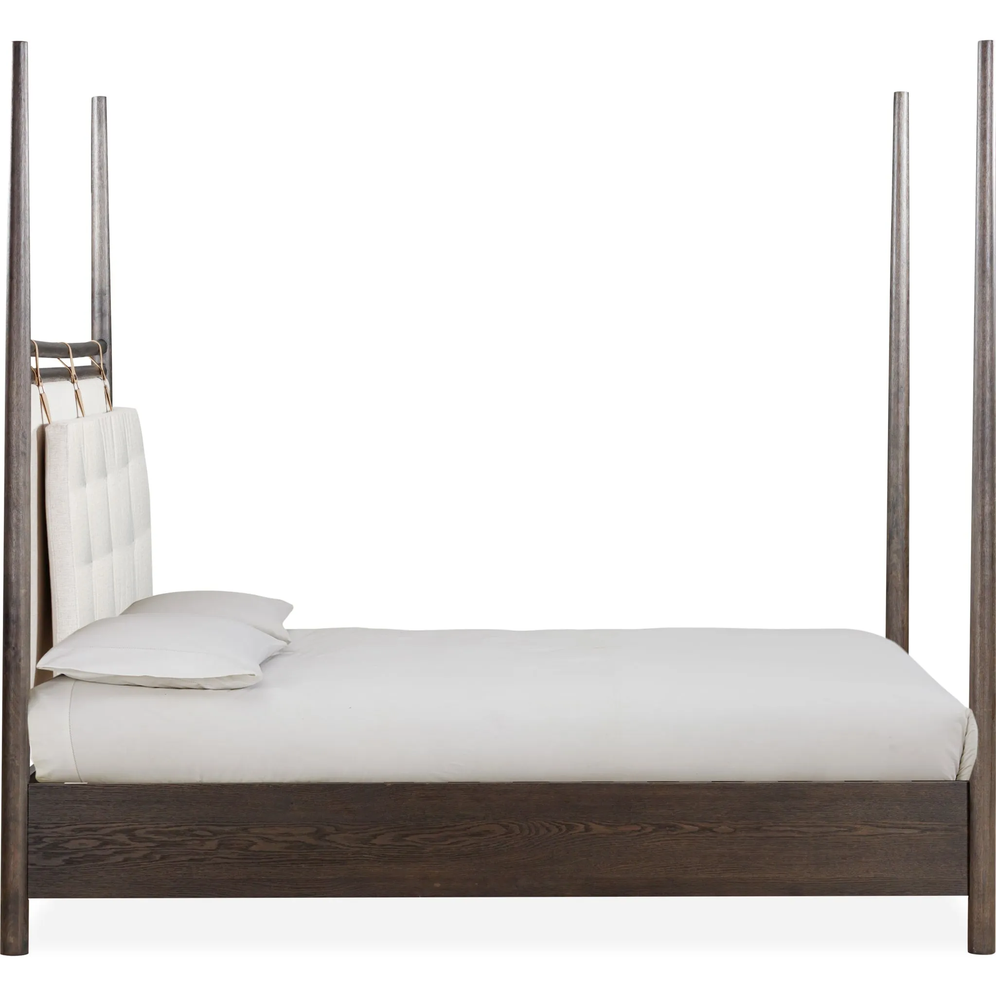 Rockport Upholstered Poster Bed in Yin and Turtle Dove Linen Modus