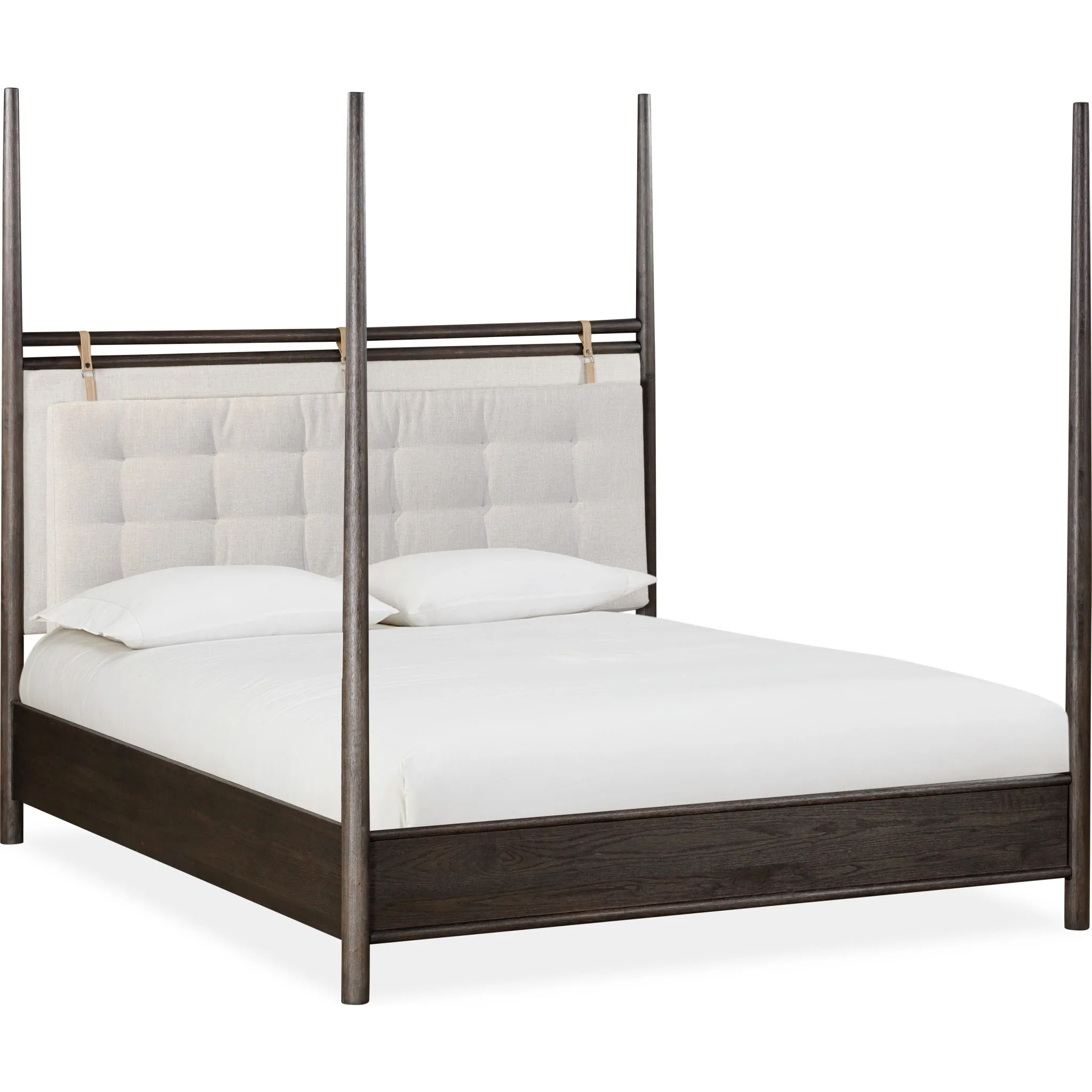 Rockport Upholstered Poster Bed in Yin and Turtle Dove Linen Modus
