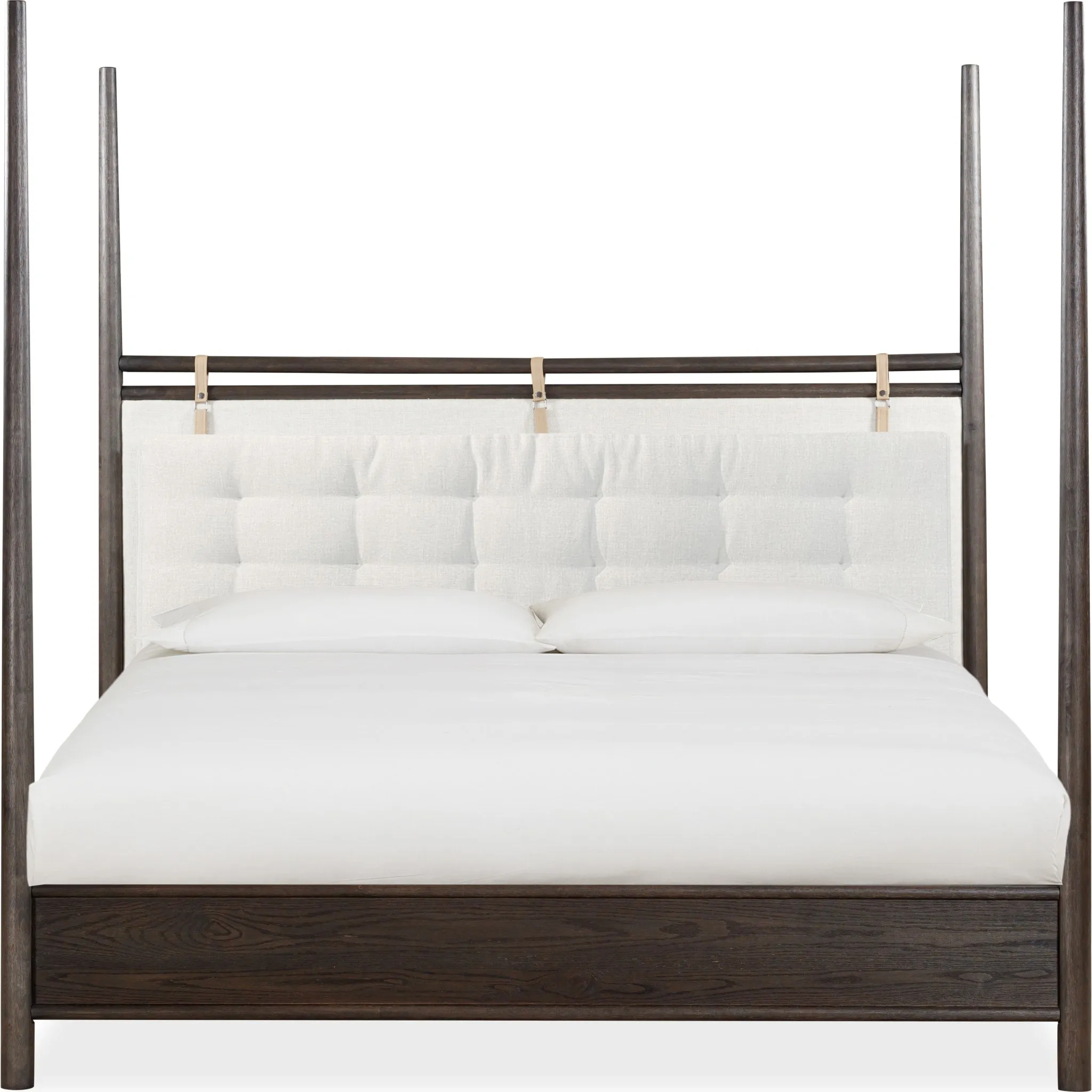 Rockport Upholstered Poster Bed in Yin and Turtle Dove Linen Modus