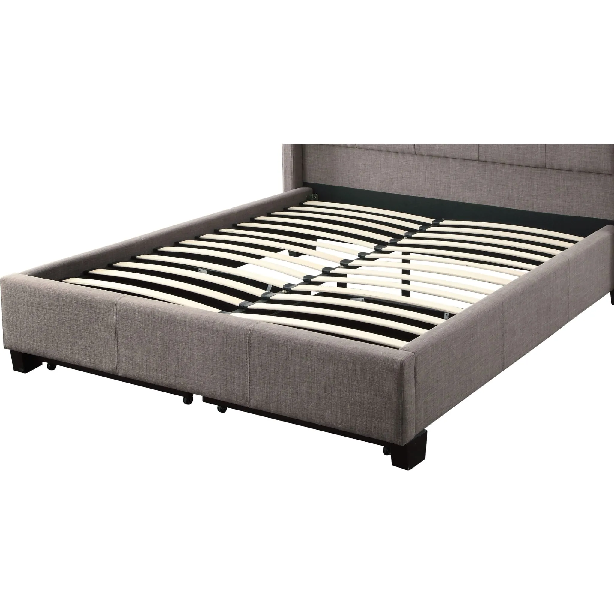 Royal Tufted Footboard Storage Bed in Dolphin Linen Modus
