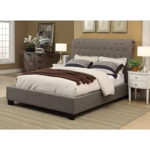 Royal Tufted Footboard Storage Bed in Dolphin Linen Modus