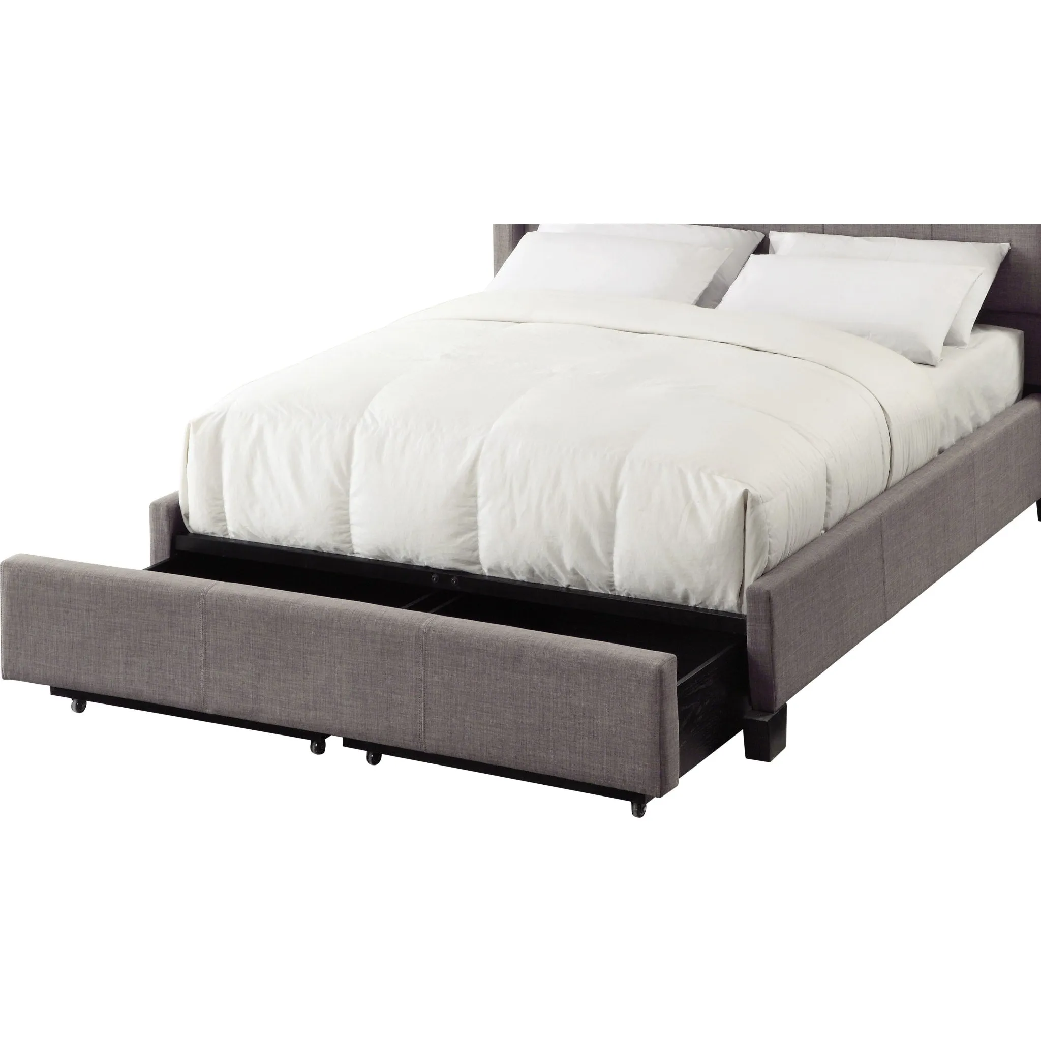 Royal Tufted Footboard Storage Bed in Dolphin Linen Modus