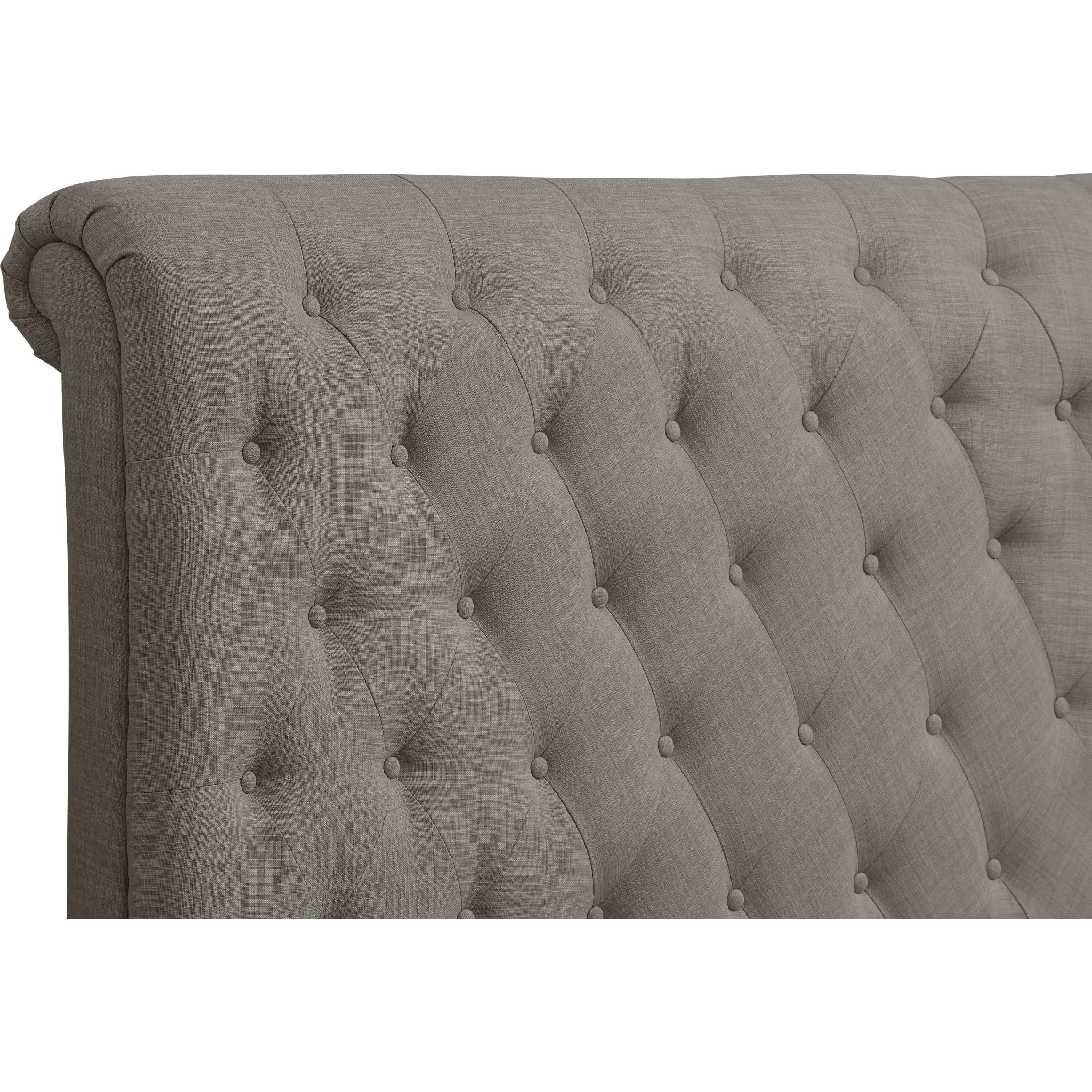 Royal Tufted Upholstered Headboard in Dolphin Linen Modus