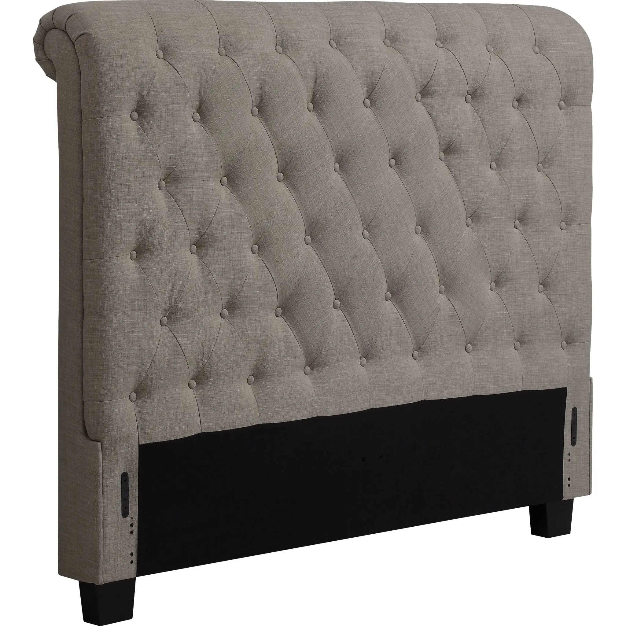 Royal Tufted Upholstered Headboard in Dolphin Linen Modus