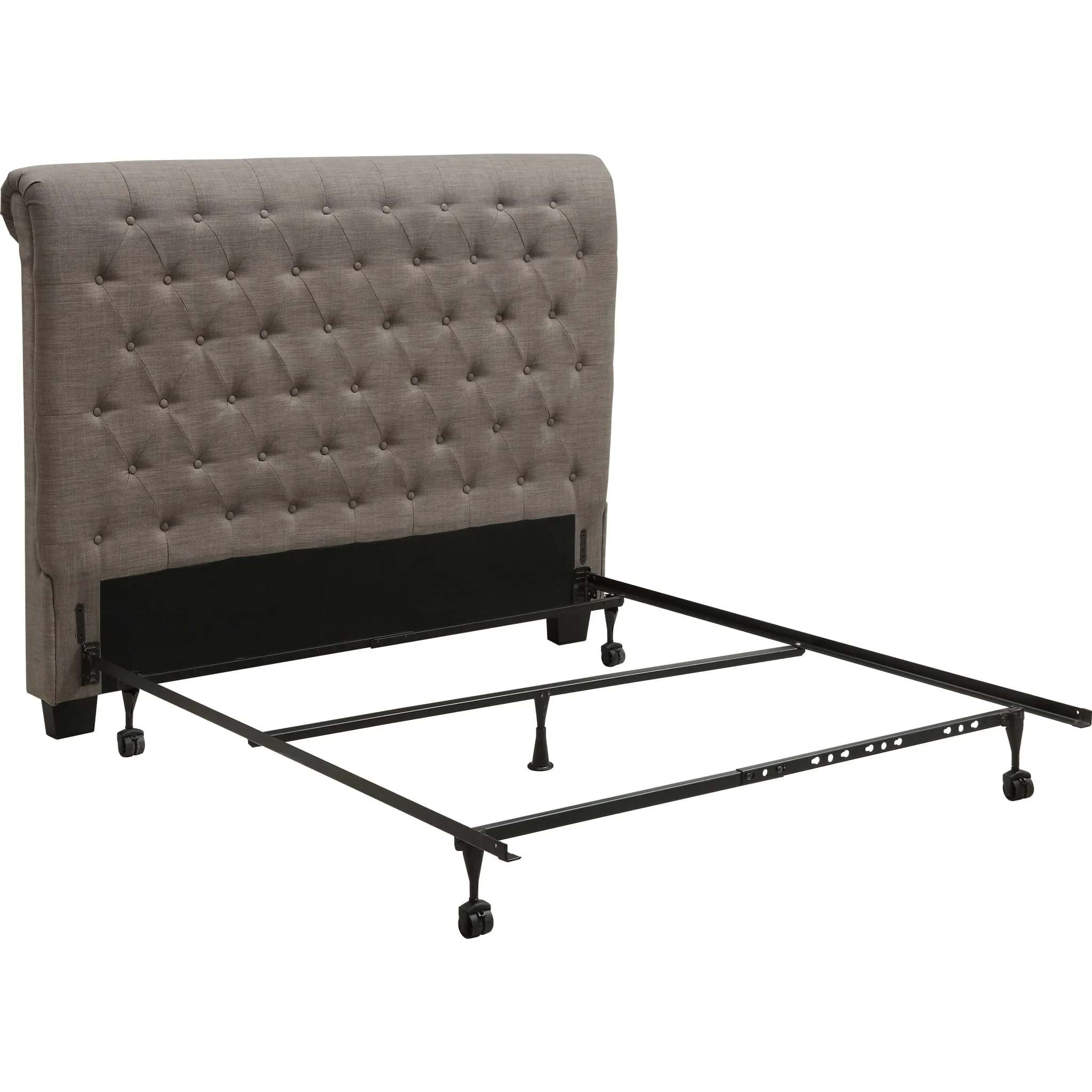 Royal Tufted Upholstered Headboard in Dolphin Linen Modus