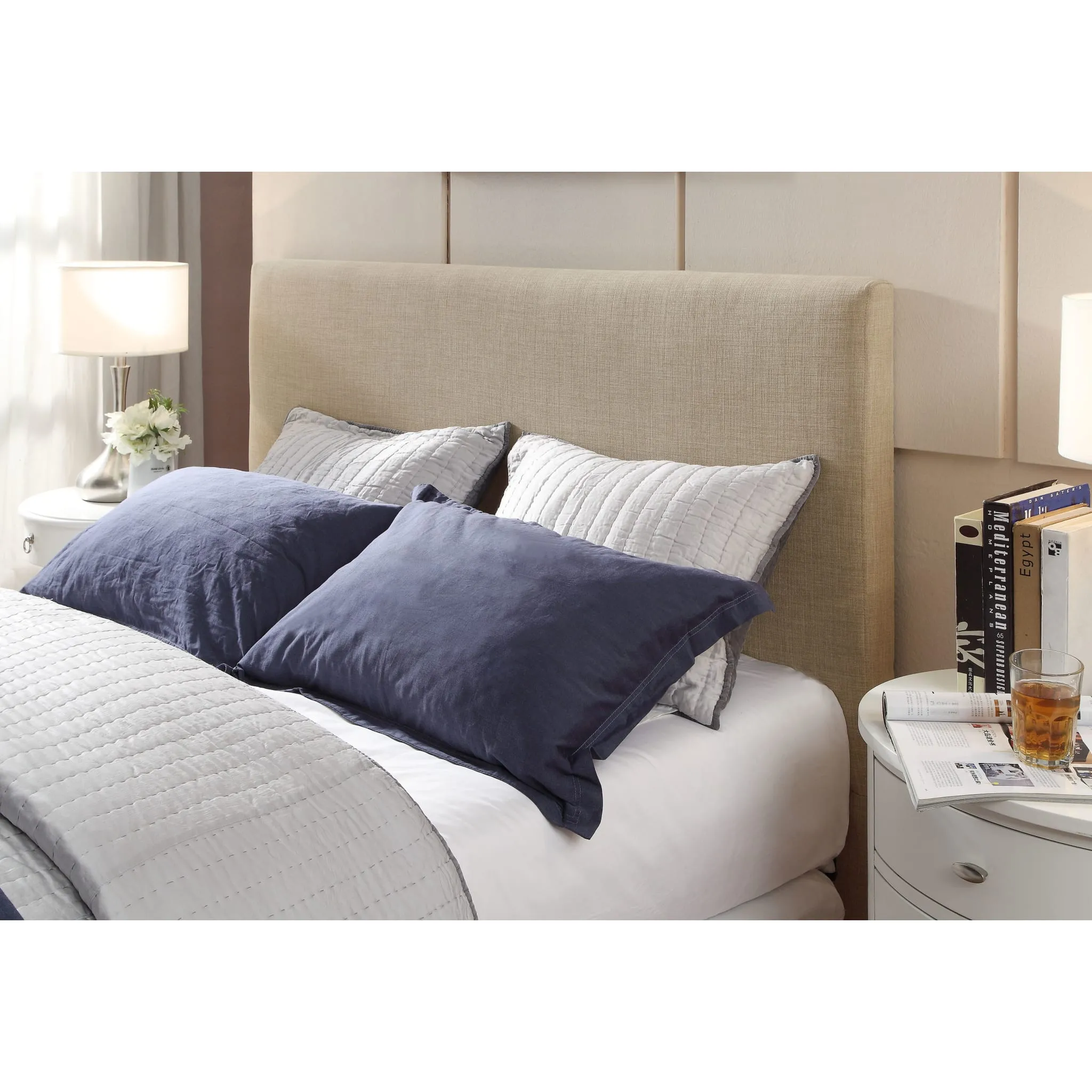 Saint Pierre Upholstered Headboard in Toast Linen Modus