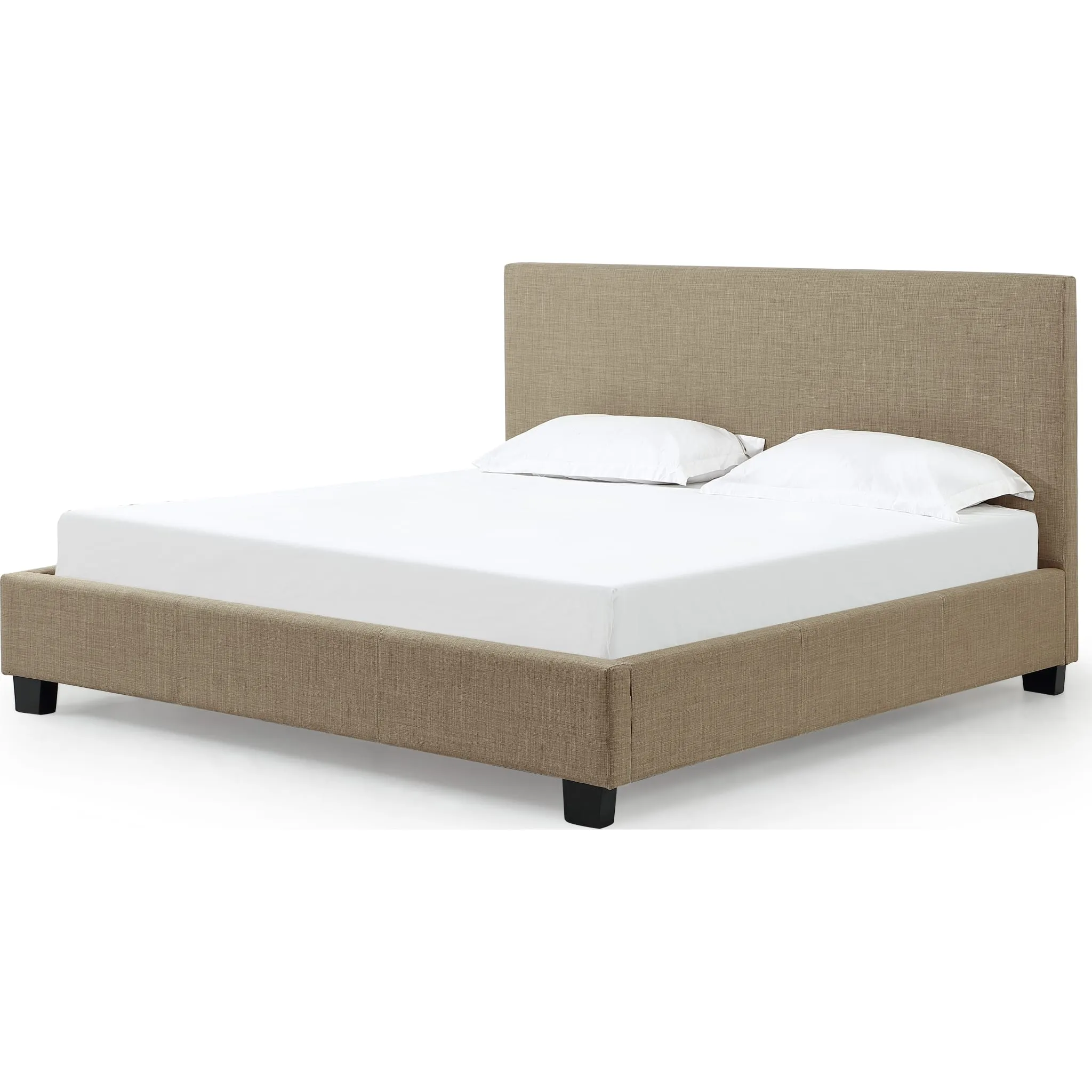 Saint Pierre Upholstered Platform Bed in Toast Linen Modus