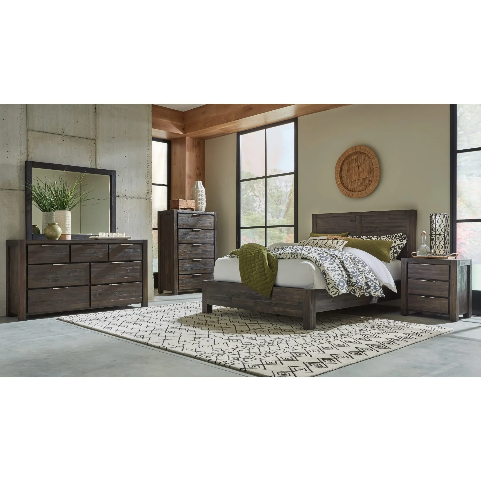 Savanna Solid Wood Dresser Mirror in Coffee Bean Modus