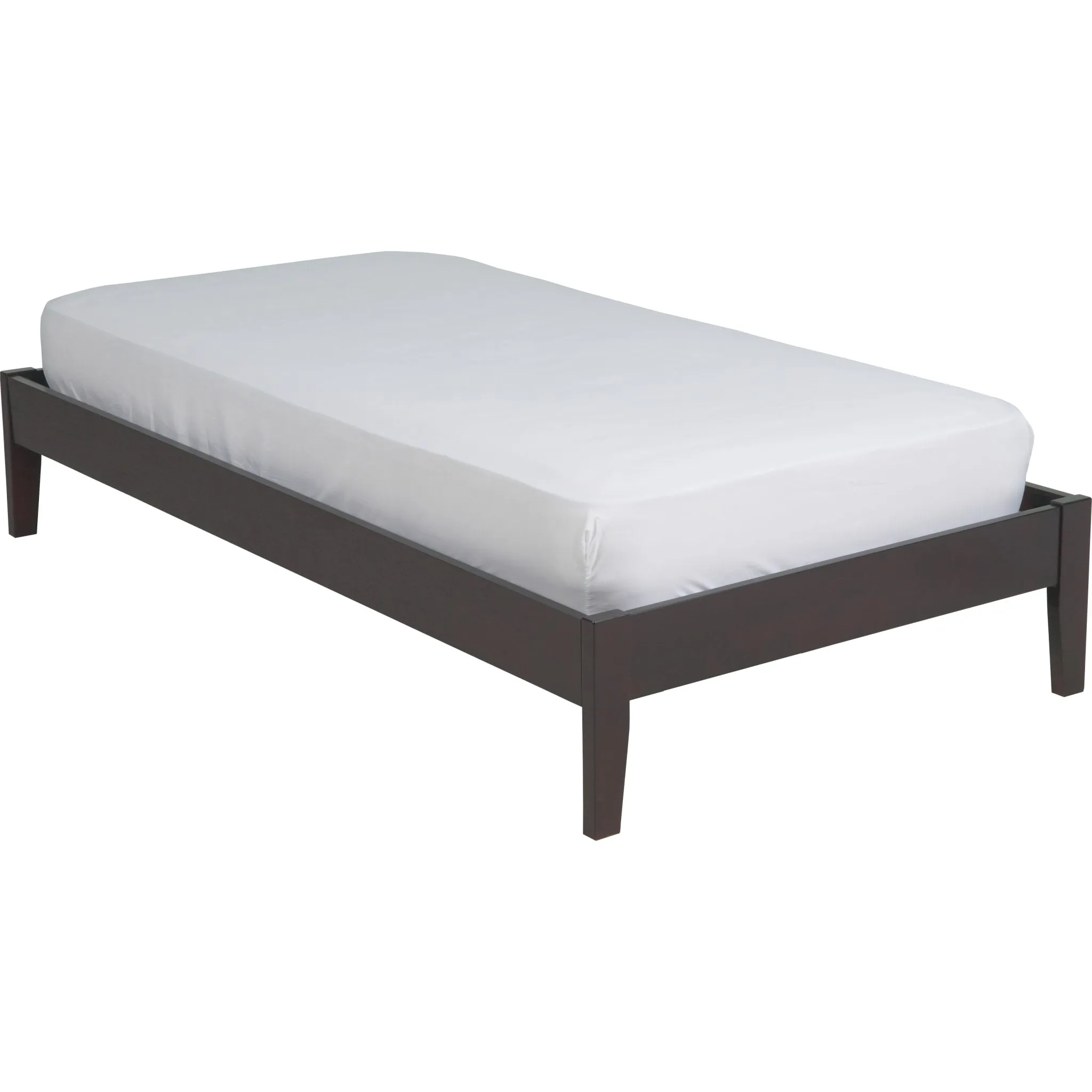 Simple Wood Platform Bed in Espresso Modus