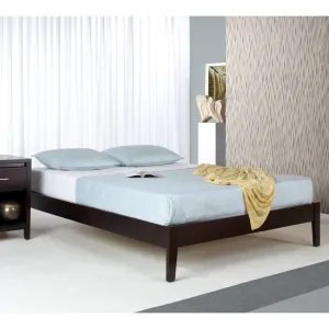 Simple Wood Platform Bed in Espresso Modus