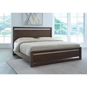 Sol Acacia Wood Platform Bed in Brown Spice Modus