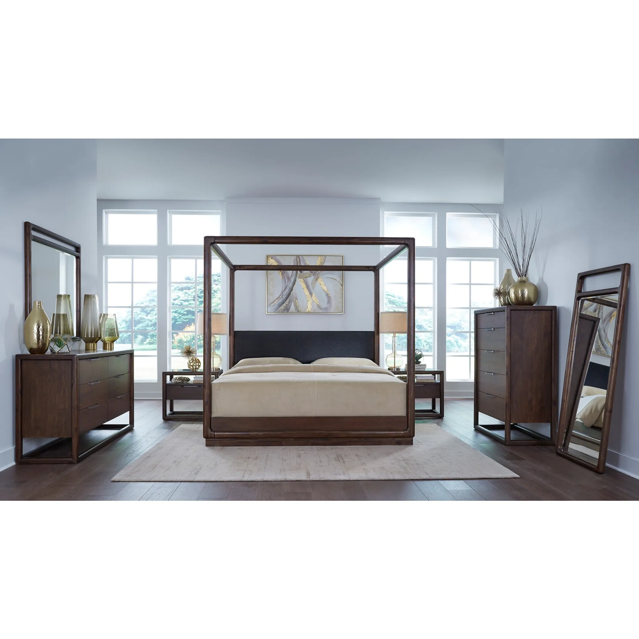Sol Six Drawer Acacia Wood Dresser in Brown Spice Modus