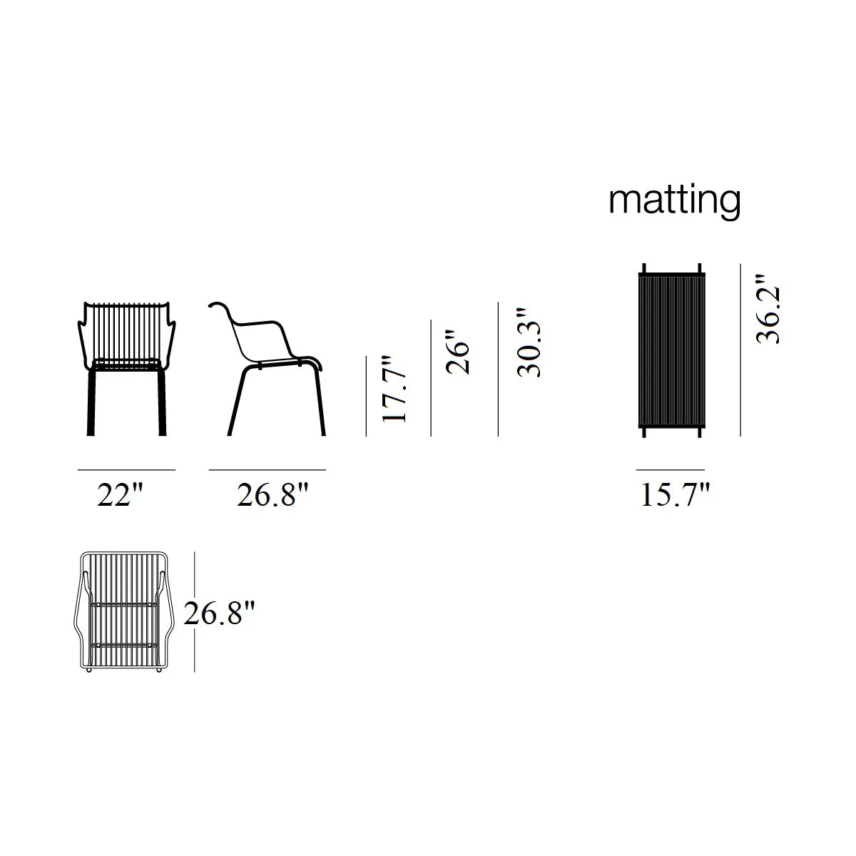 South Outdoor Stackable Armchair