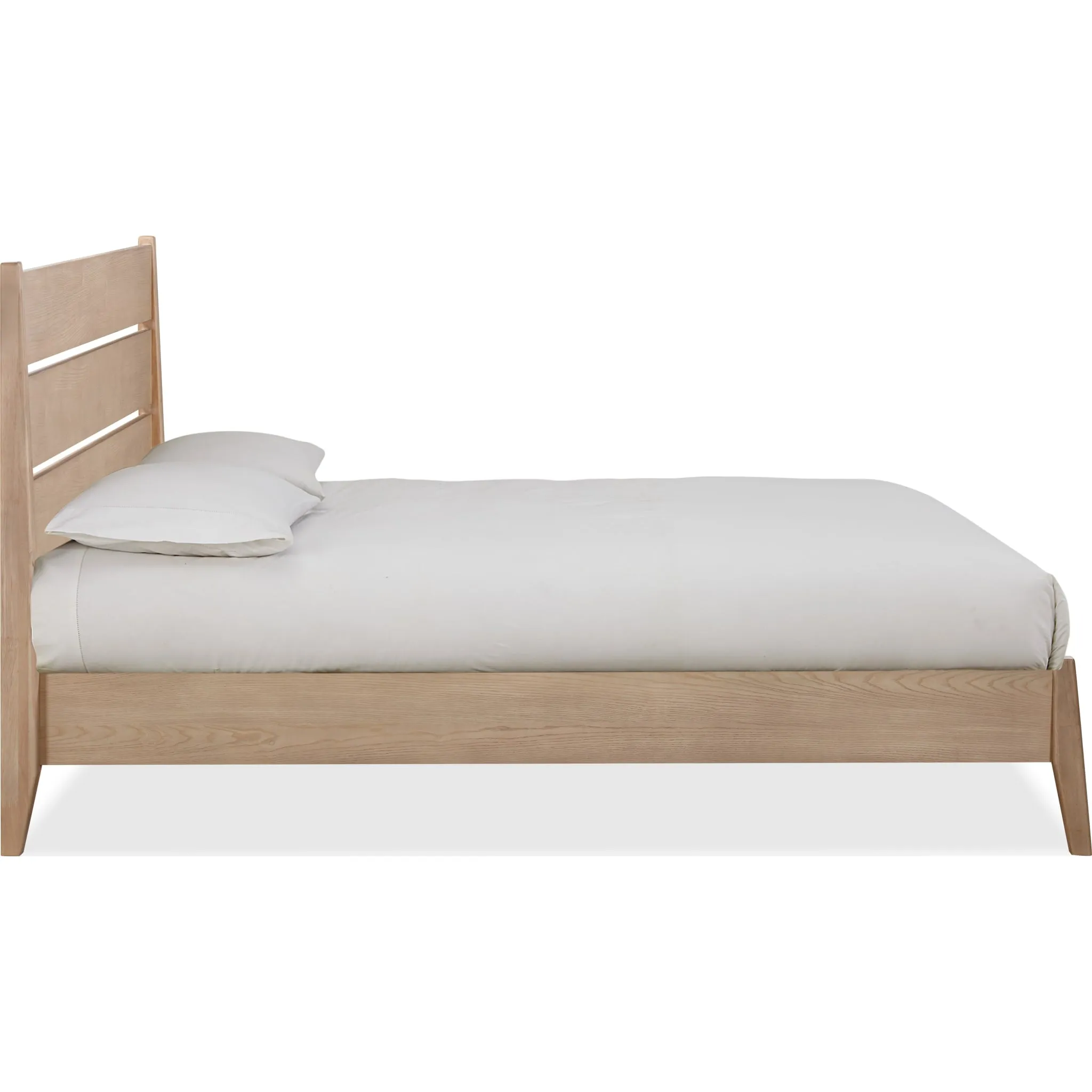 Sumire Slatted Ash Wood Platform Bed in Ginger Modus