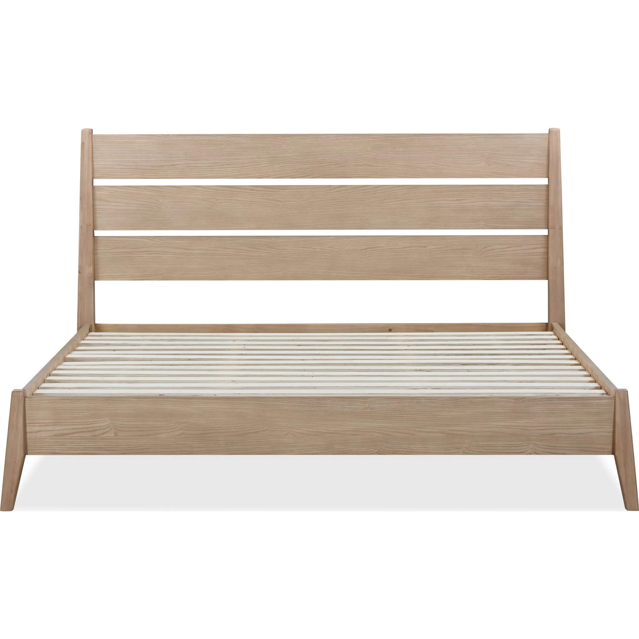 Sumire Slatted Ash Wood Platform Bed in Ginger Modus