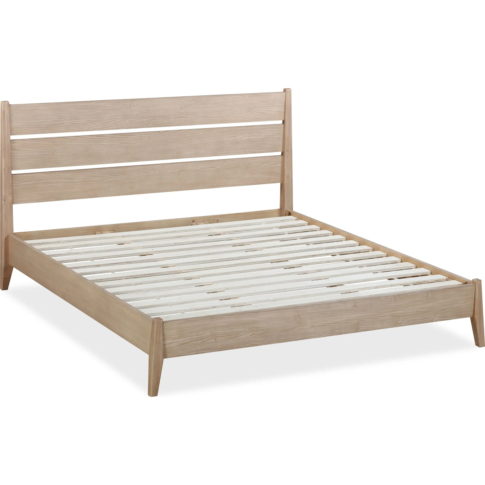 Sumire Slatted Ash Wood Platform Bed in Ginger Modus